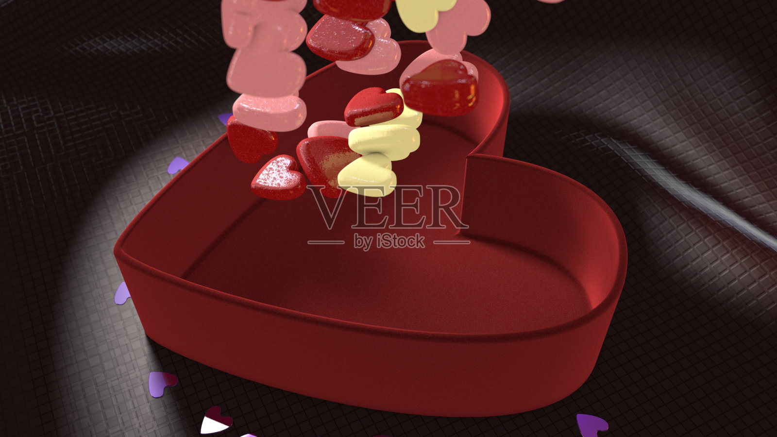 装有糖果的爱心礼盒照片摄影图片