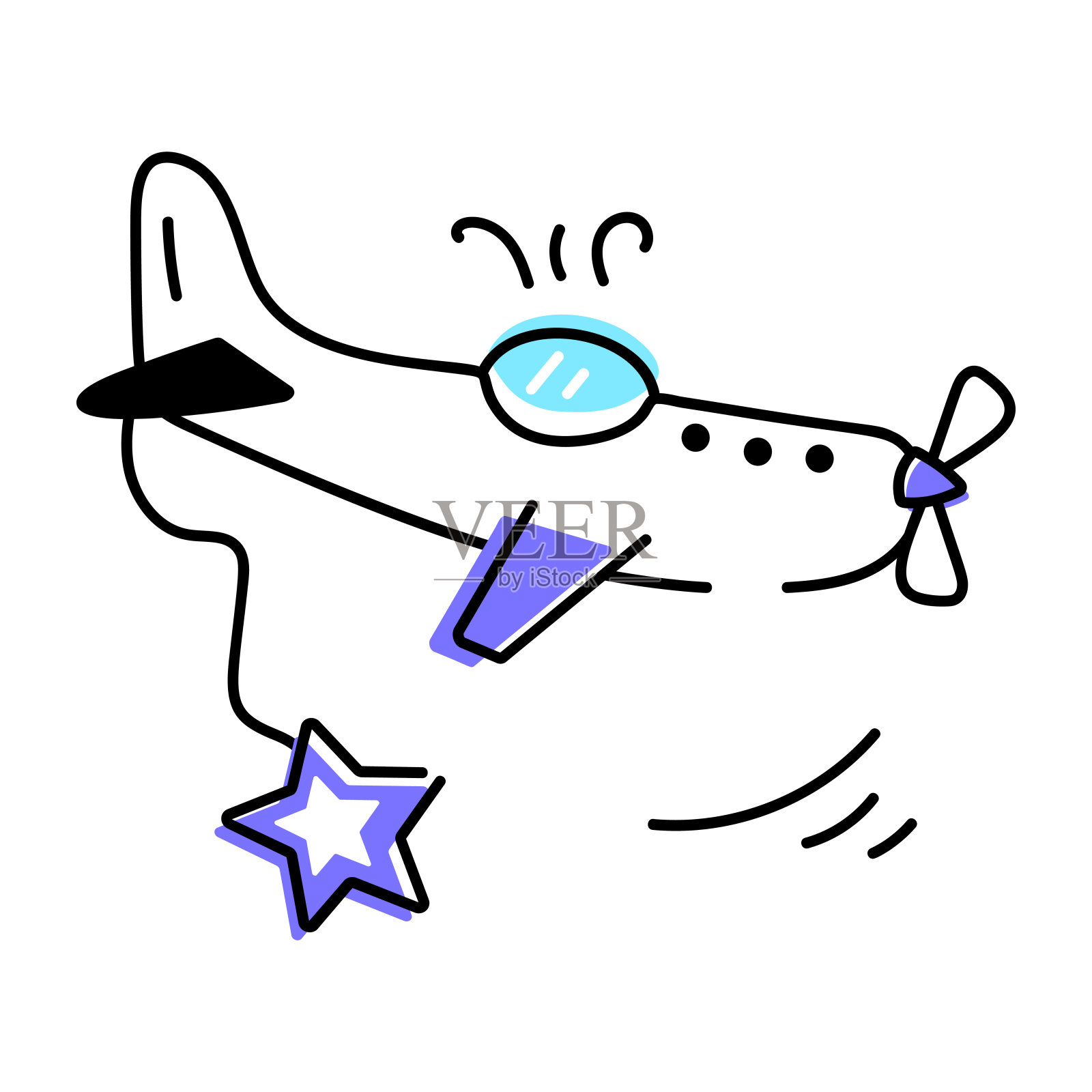 飞机涂鸦图标插画图片素材