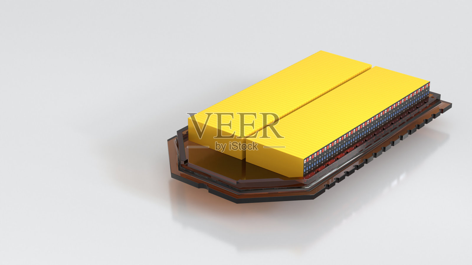 用于电动汽车或混合动力汽车的结构固态电池组，可持续电能和电源概念，汽车工业，3D渲染图形照片摄影图片