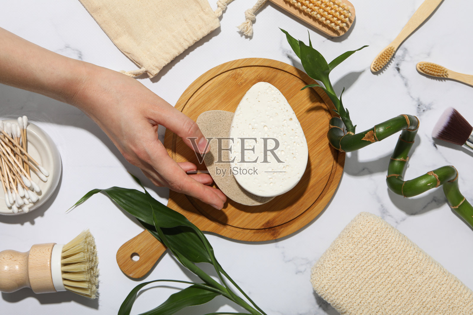 自我护理理念，竹饰品为自我护理照片摄影图片