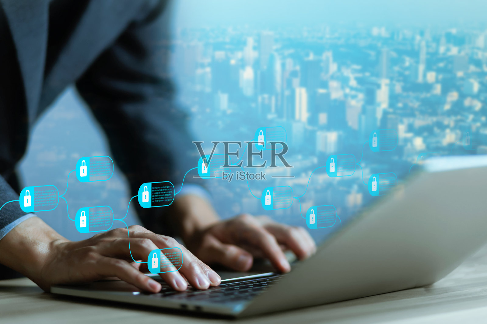 区块链技术系统支付和交易照片摄影图片