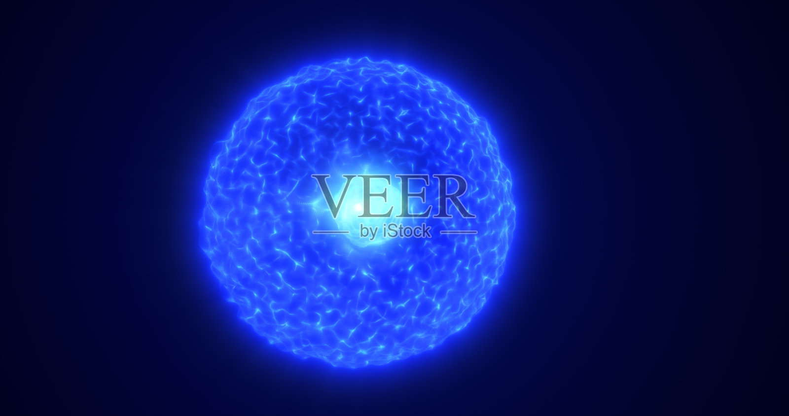 抽象发光的圆形光能蓝色球体原子从线的波点和粒子抽象的背景照片摄影图片