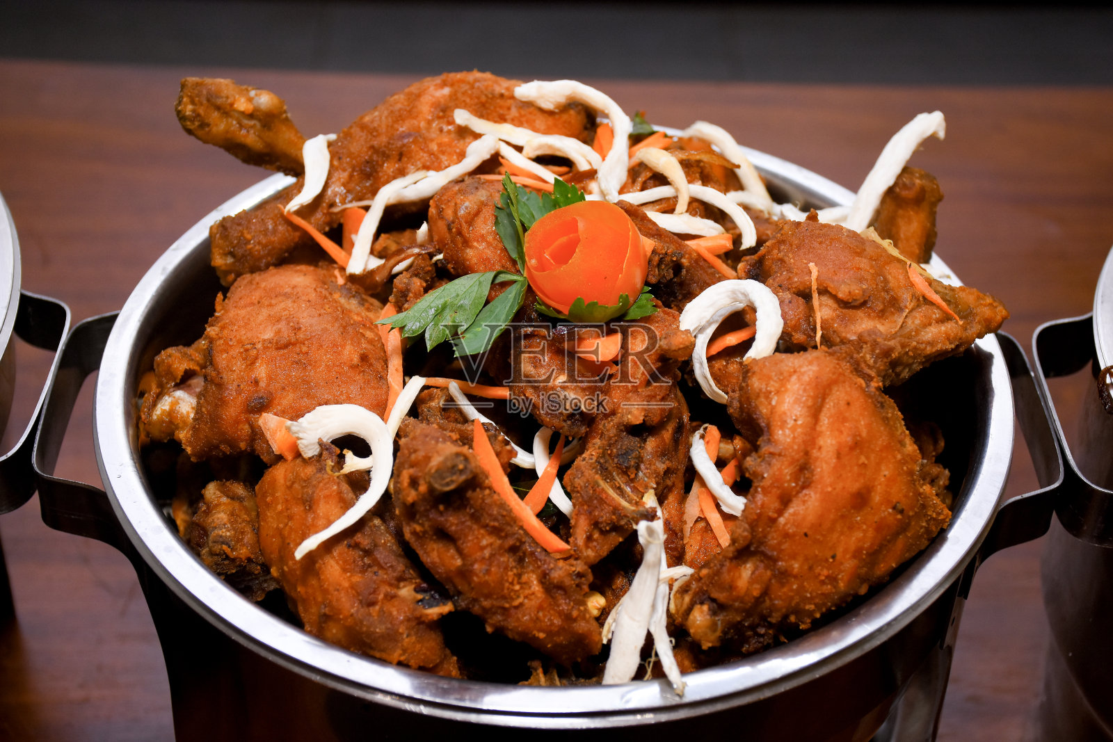 美味的黄油鸡肉咖喱菜从印度菜照片摄影图片