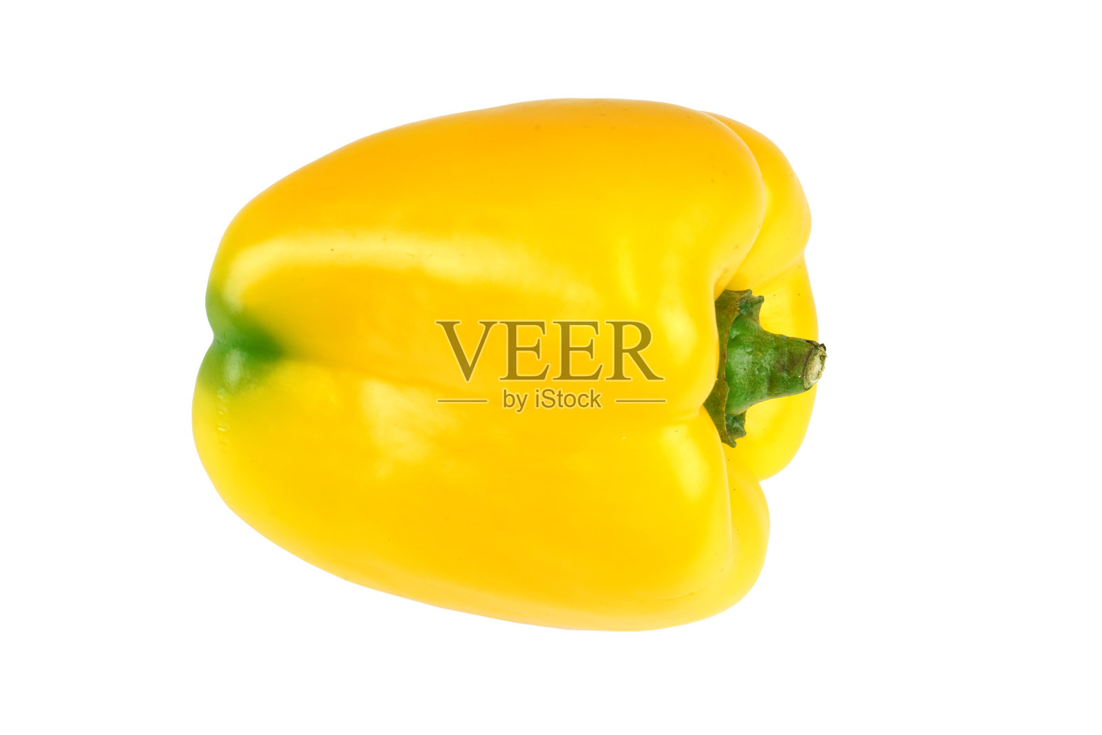 在白色背景上孤立的单个黄色甜椒照片摄影图片