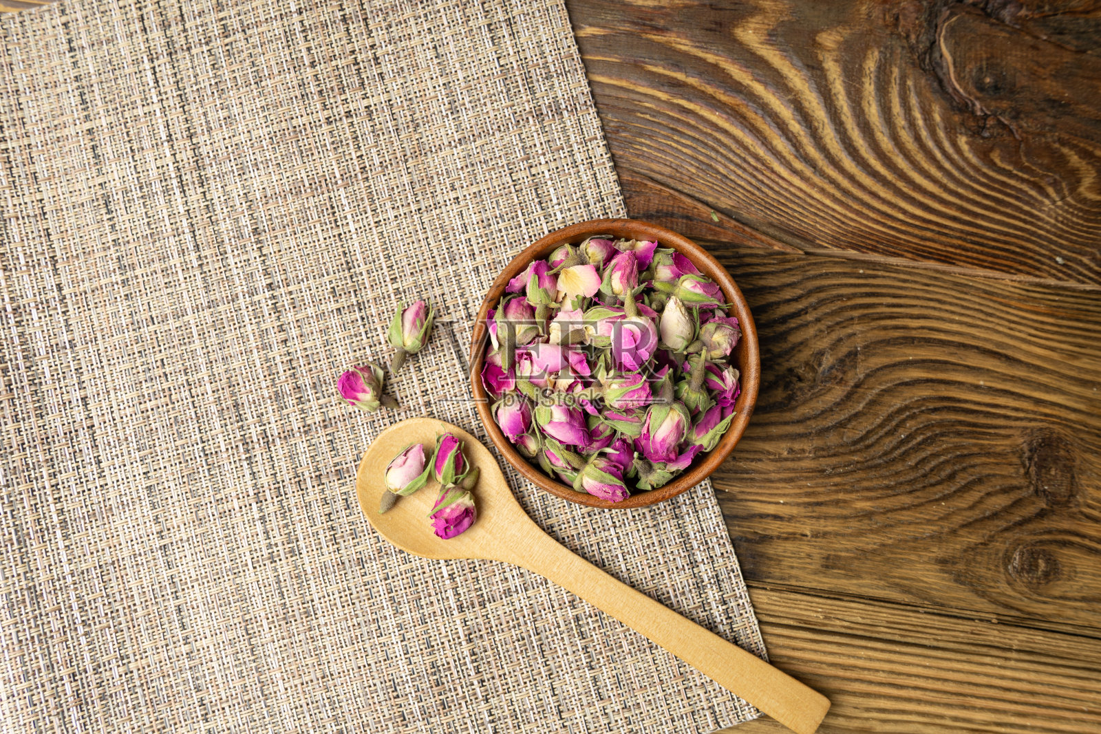 采购产品干玫瑰花蕾，玫瑰花瓣粉花茶，干波斯玫瑰花蕾，玫瑰花蕾纹理花照片摄影图片