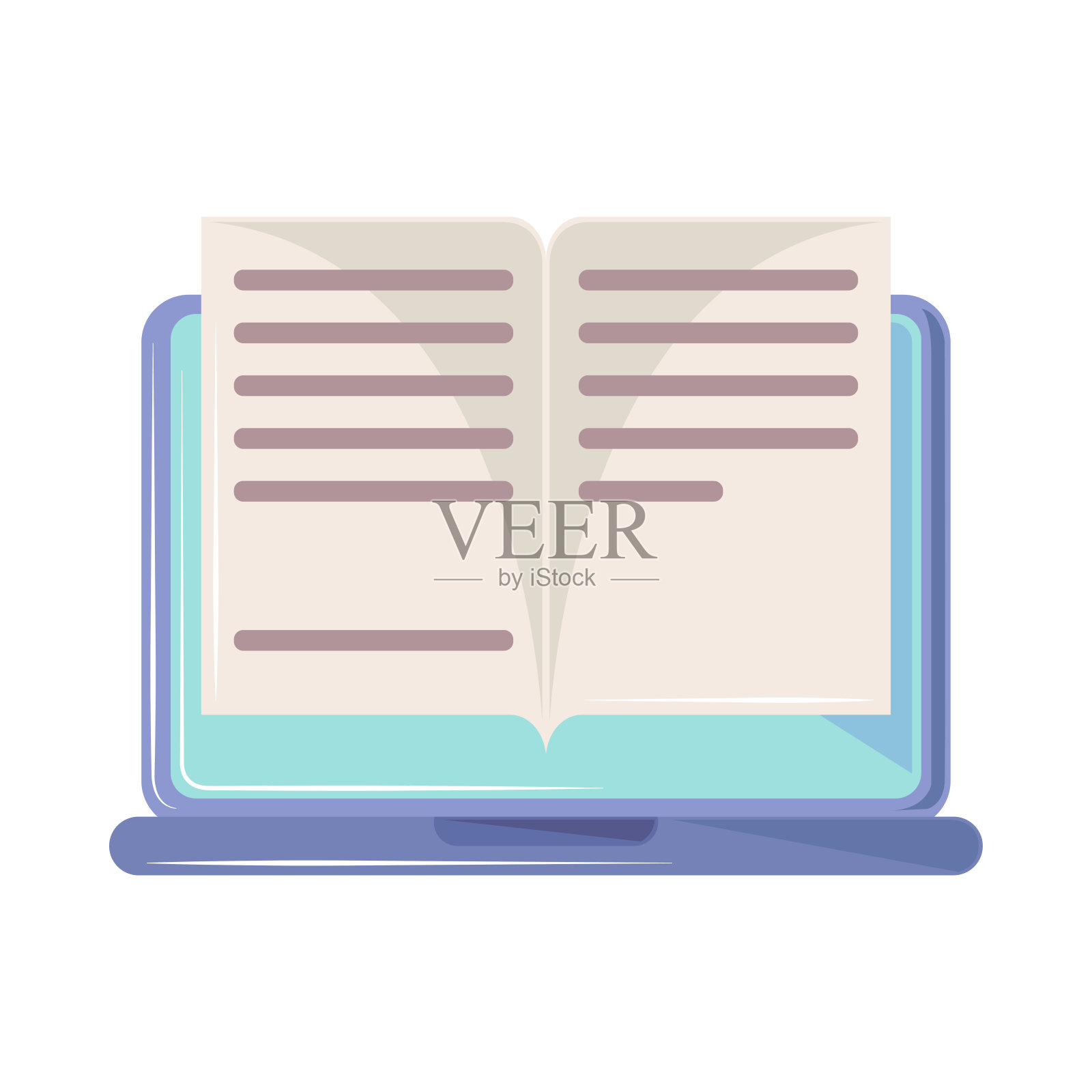 电子书图书馆虚拟插画图片素材