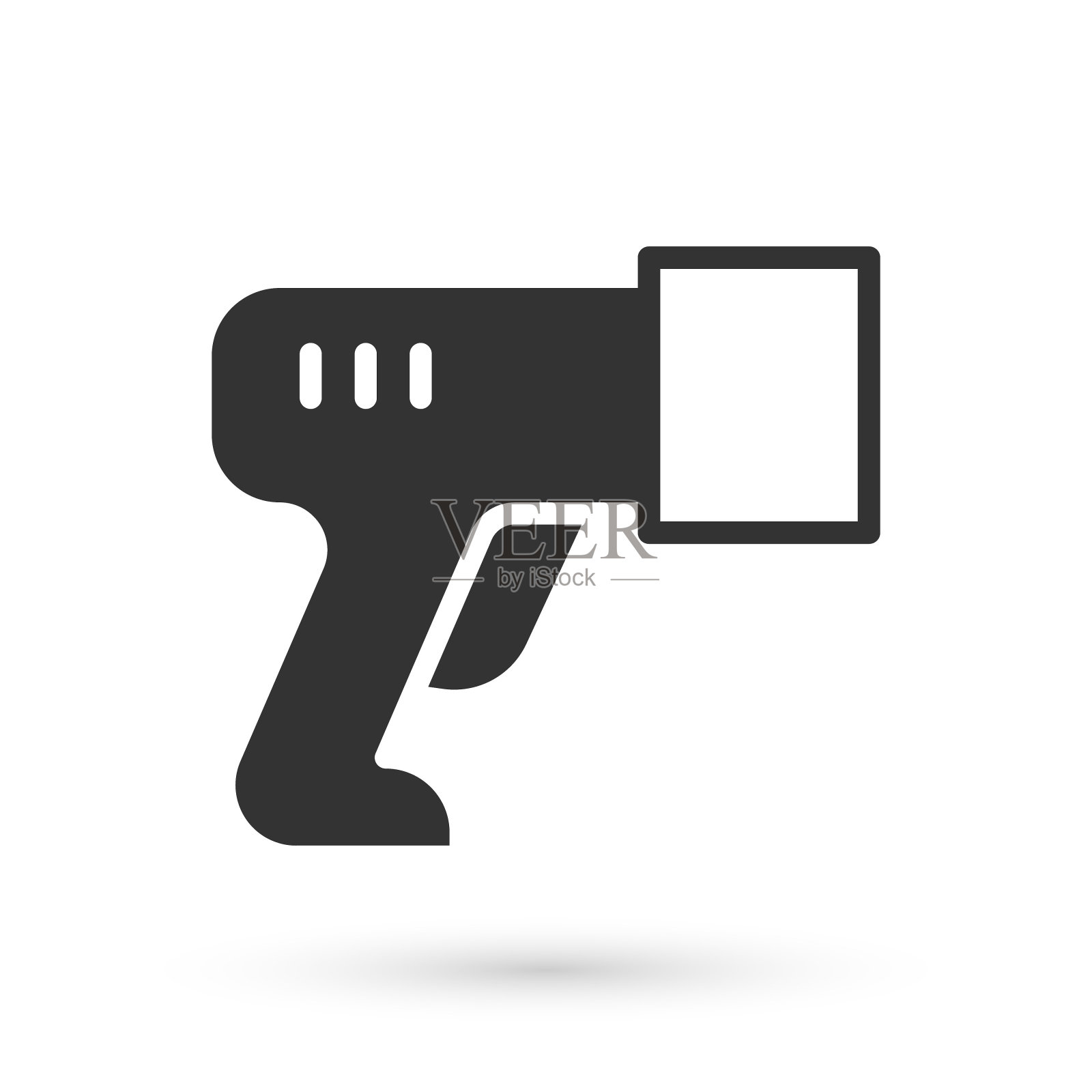 灰色扫描仪扫描条形码图标隔离在白色背景上。条形码标签贴纸。带条的交货标识。向量插画图片素材