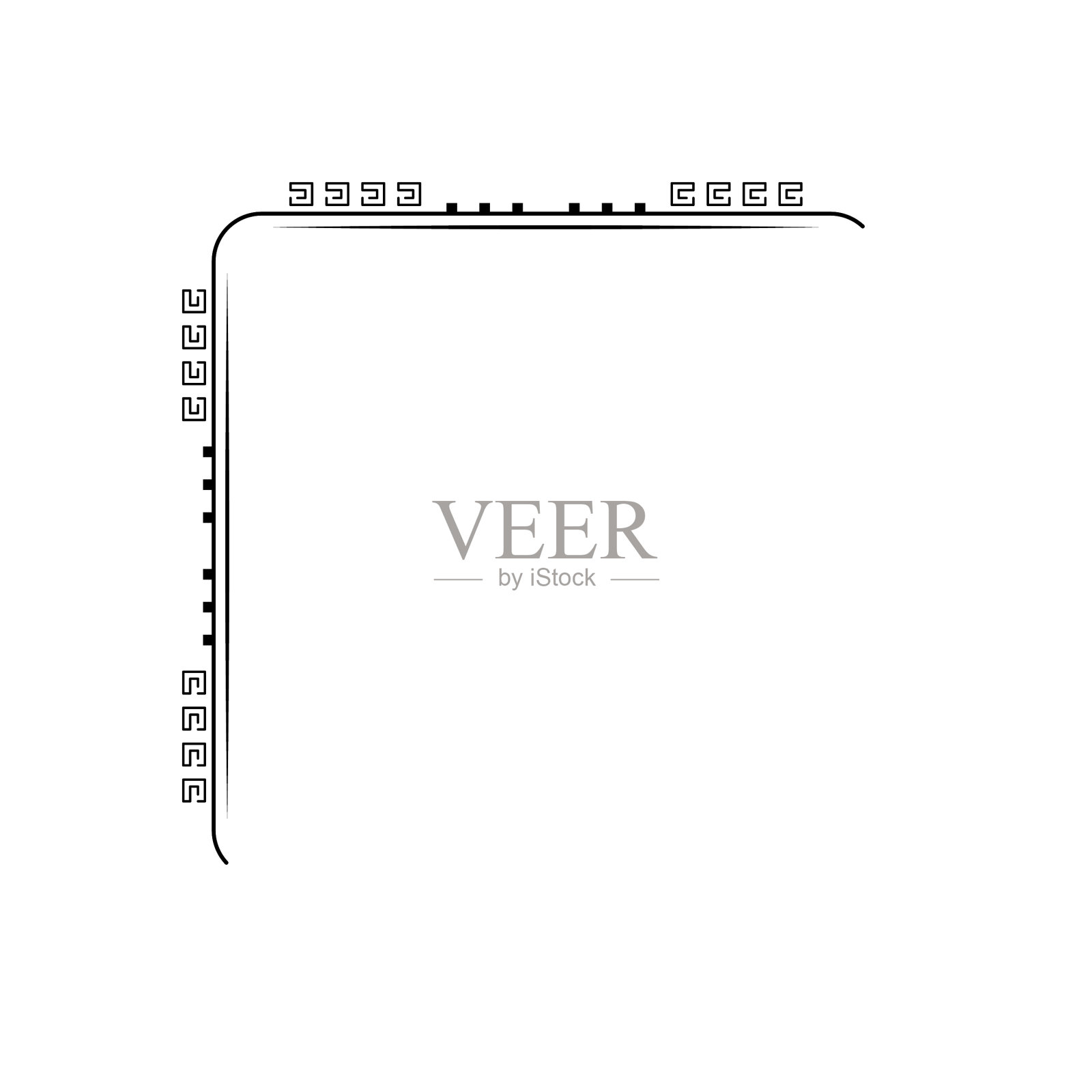 手绘角形状花装饰矢量设计涂鸦素描风格的婚礼和横幅插画图片素材