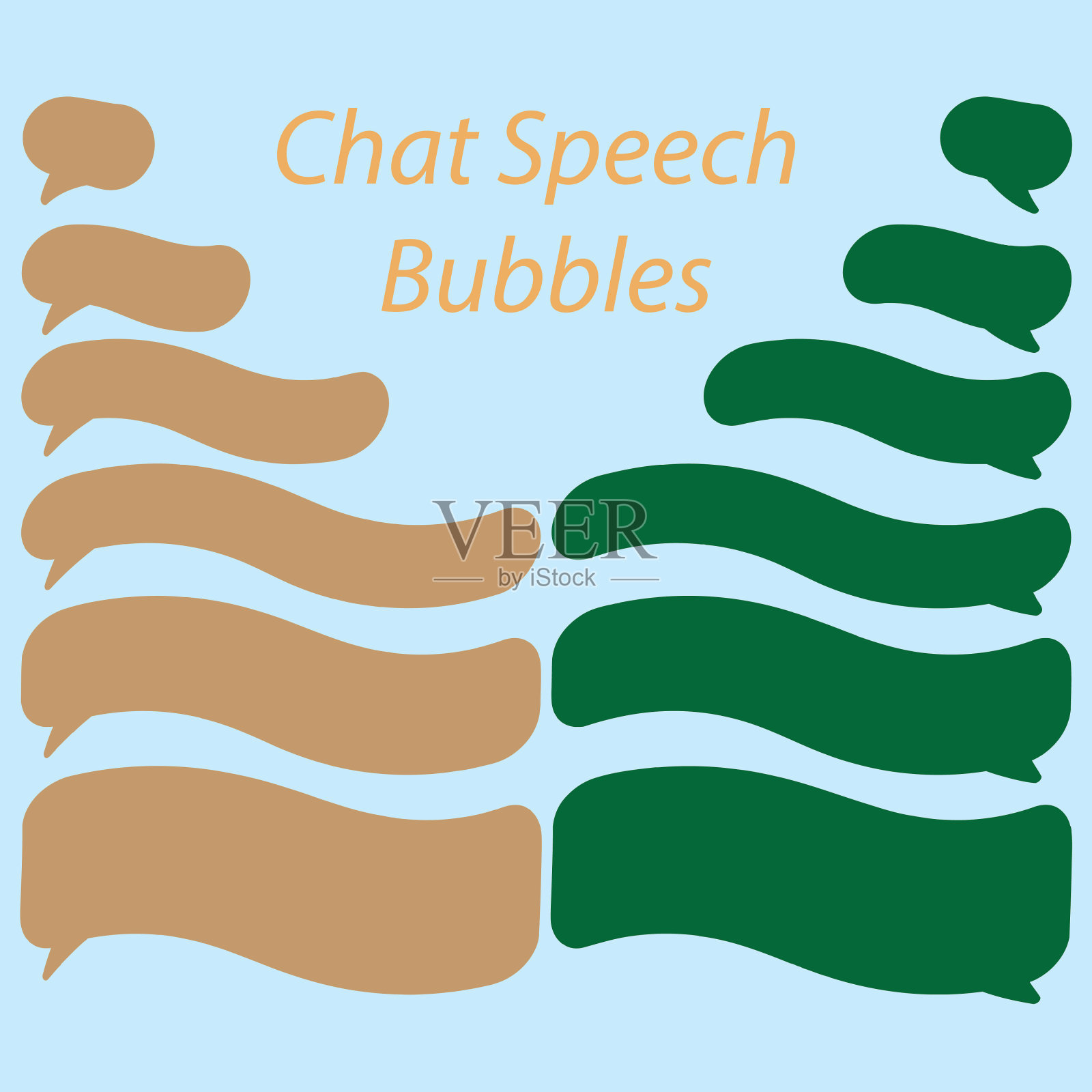 向量集聊天语音气泡模板设计插画图片素材