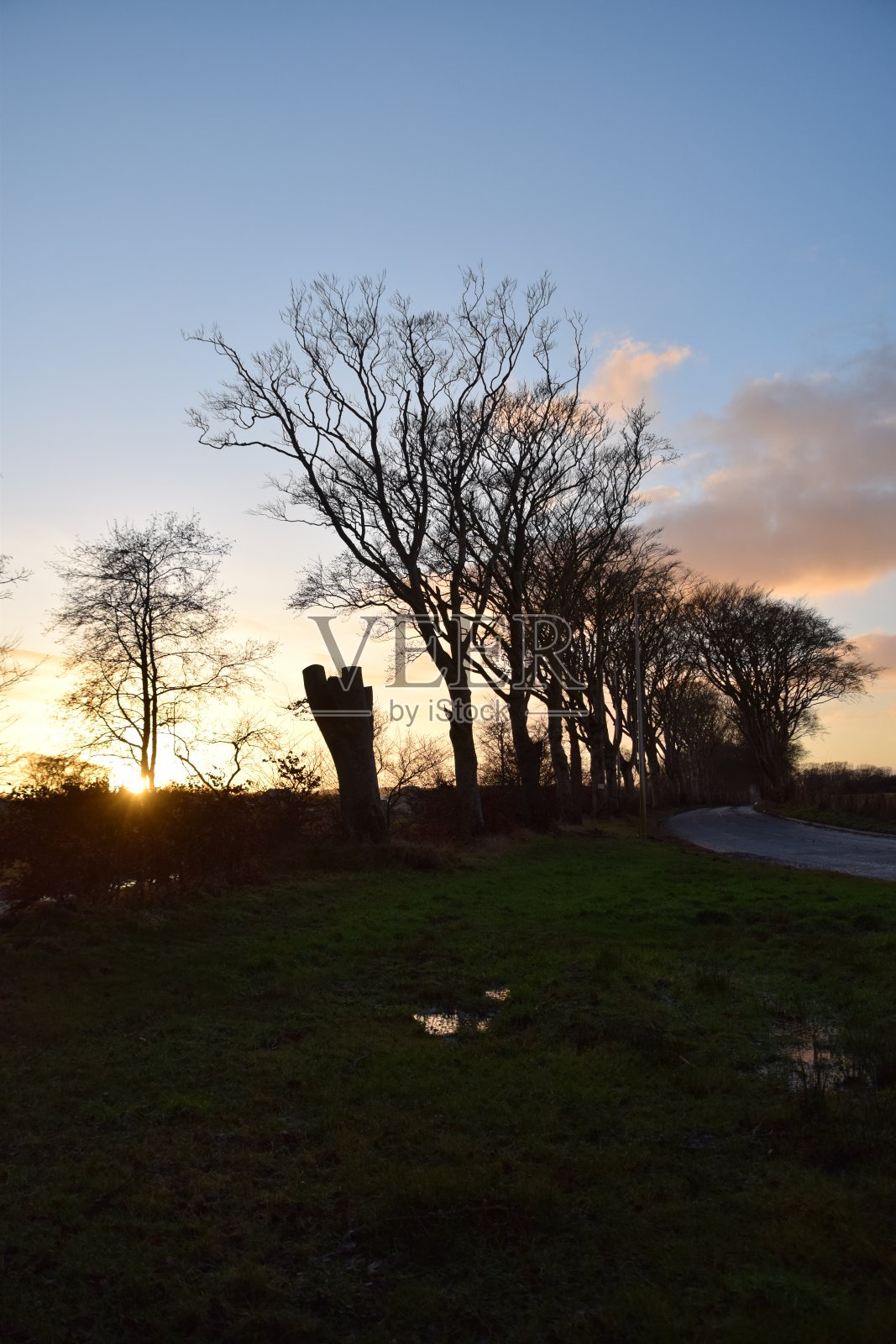 阿伯丁郡乡村日落照片摄影图片