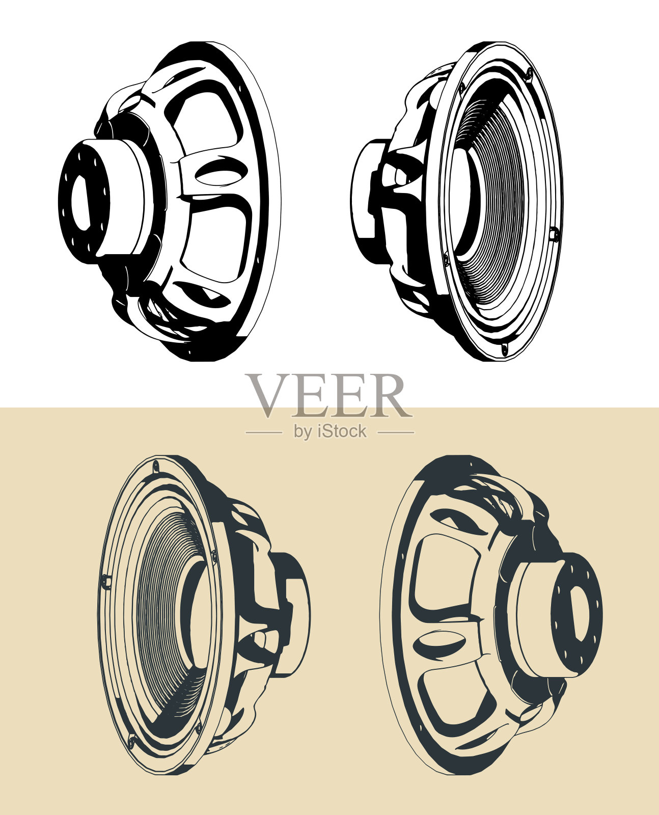 低音喇叭插画图片素材