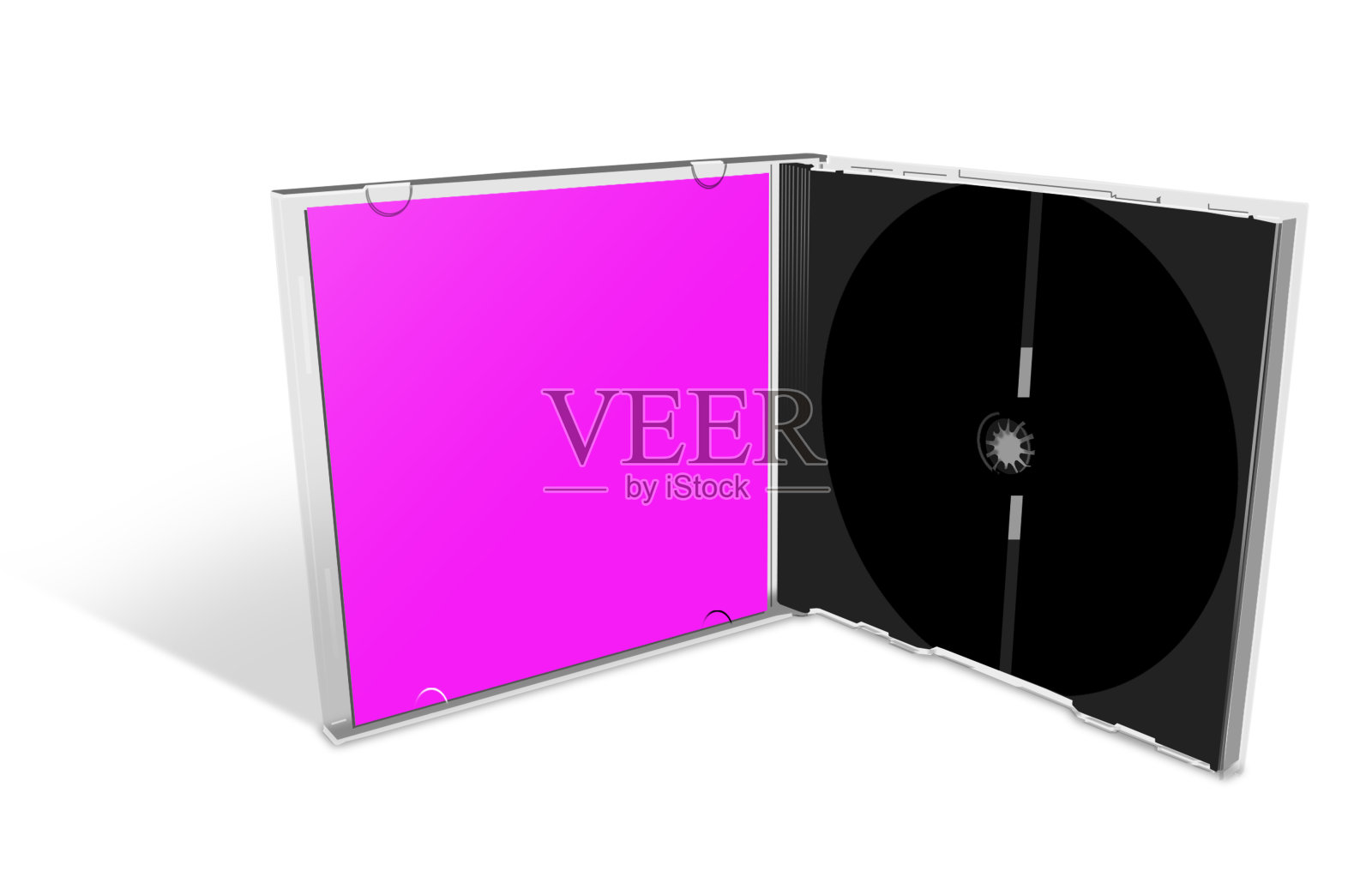 CD或DVD空白模板洋红色的演示布局和设计。光栅插图。插画图片素材