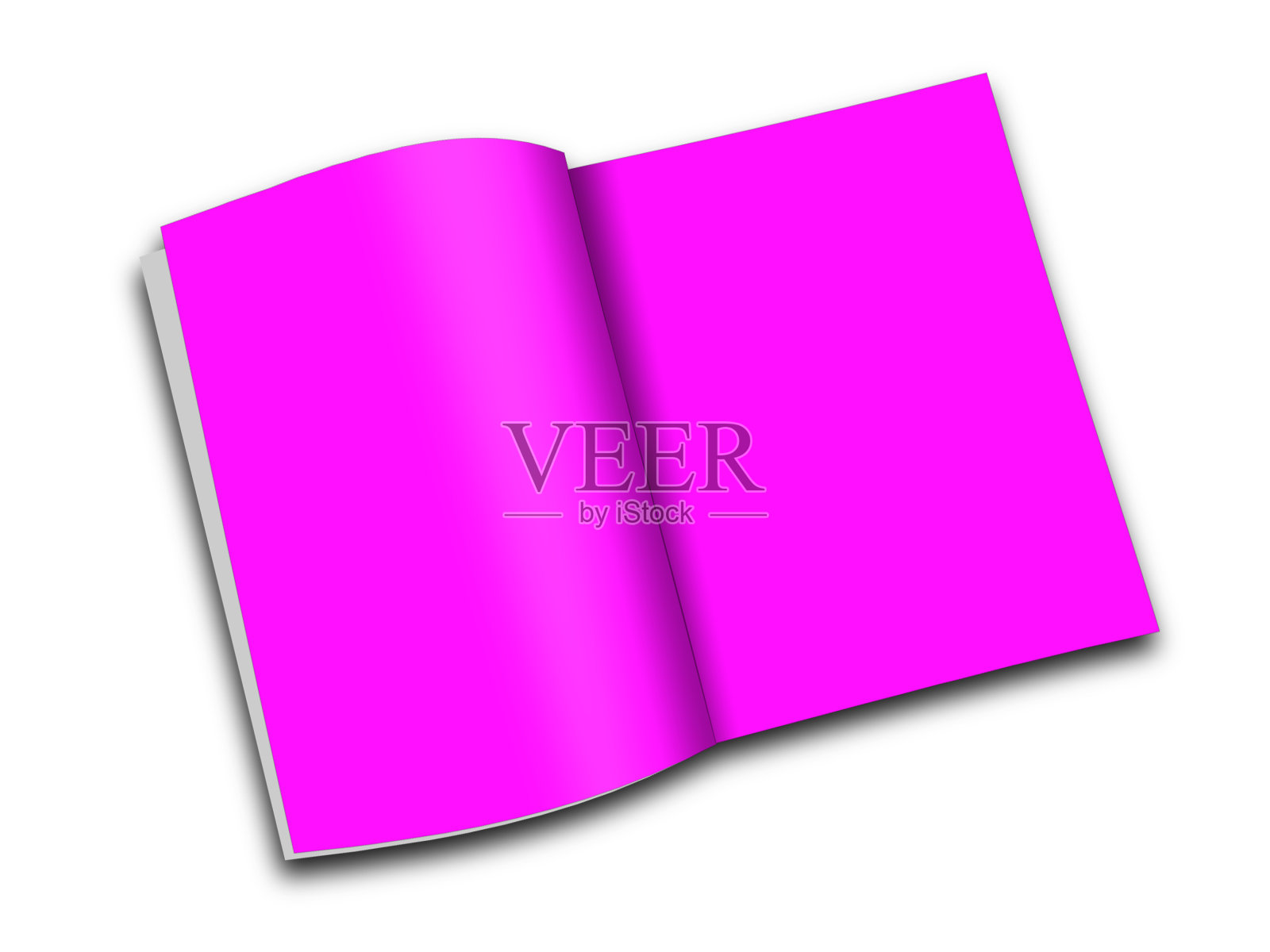 品红杂志空白模板的演示布局和设计。光栅插图。插画图片素材