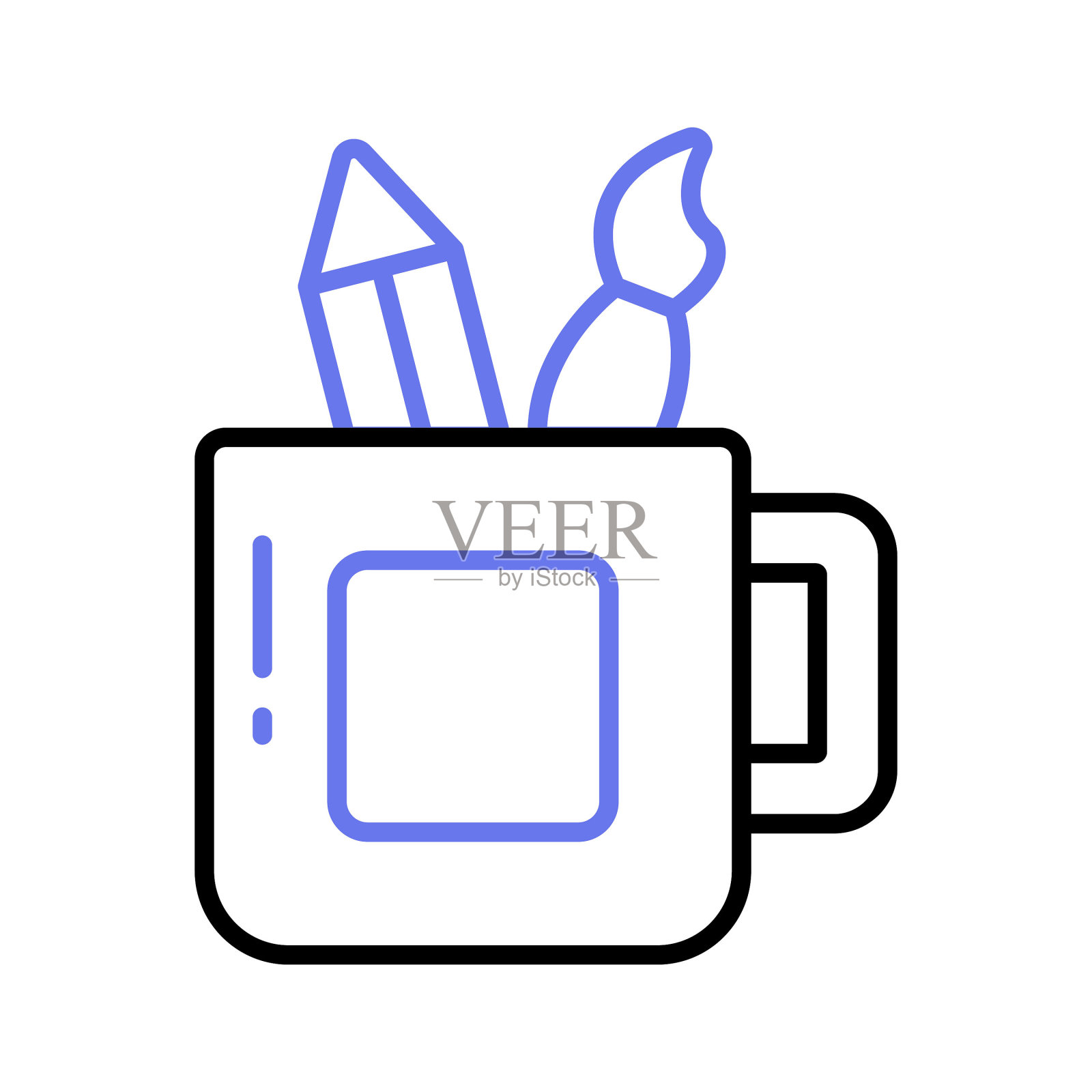 抓住这个惊人的图标文具持有人在时尚的现代风格。插画图片素材