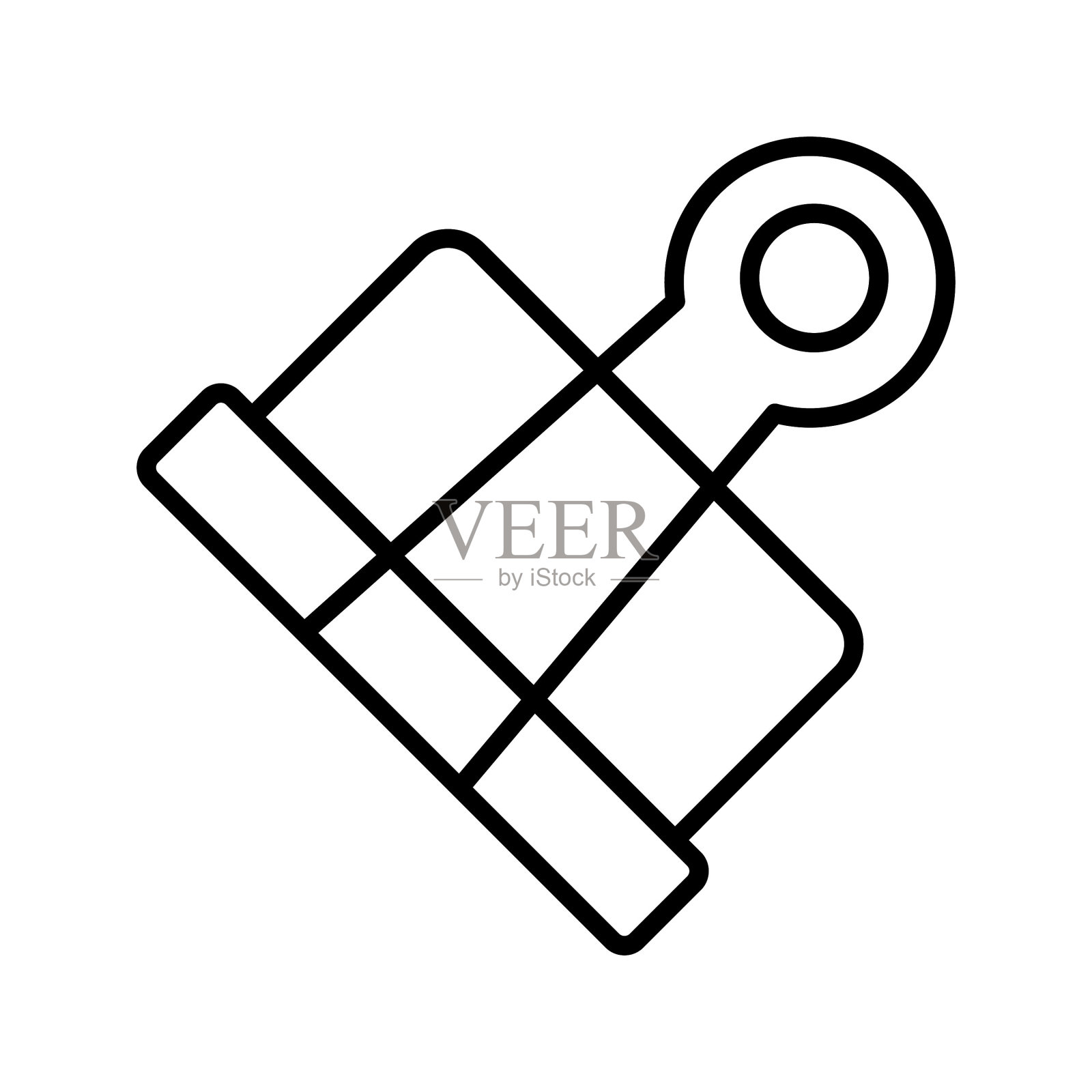 斗牛犬夹子矢量设计，图标的粘合剂在现代风格，回形针。插画图片素材