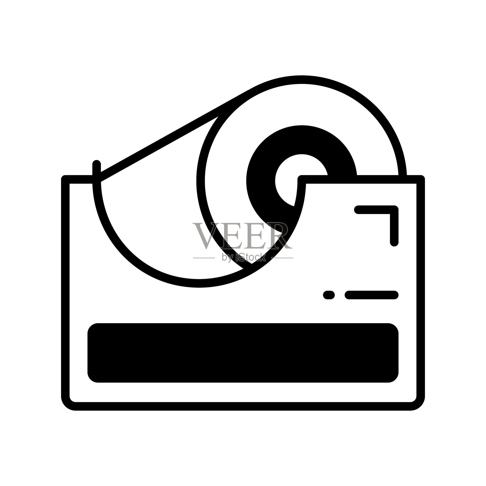 看看这个时尚风格的胶带分配器的惊人图标。插画图片素材