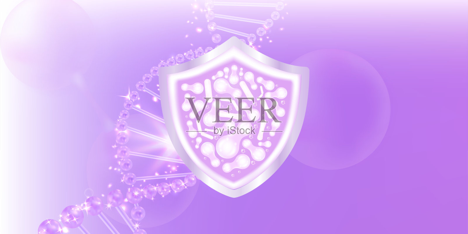 益生菌和透明质酸皮肤解决方案广告，紫色胶原蛋白和维生素，和维生素血清下降与化妆品广告背景准备使用插图矢量。插画图片素材