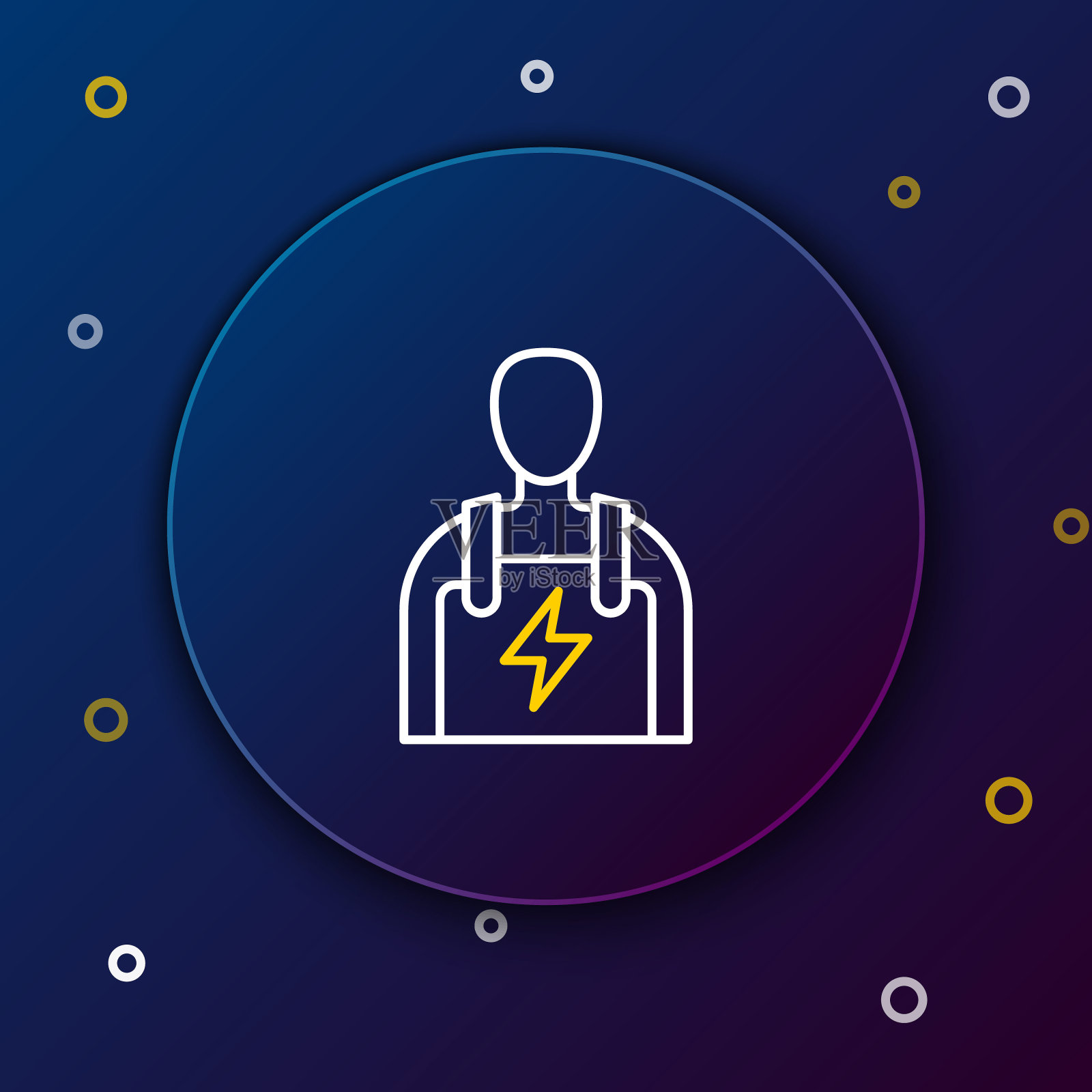 线车机械师图标孤立的蓝色背景。汽车维修和服务。色彩缤纷的轮廓概念。向量插画图片素材