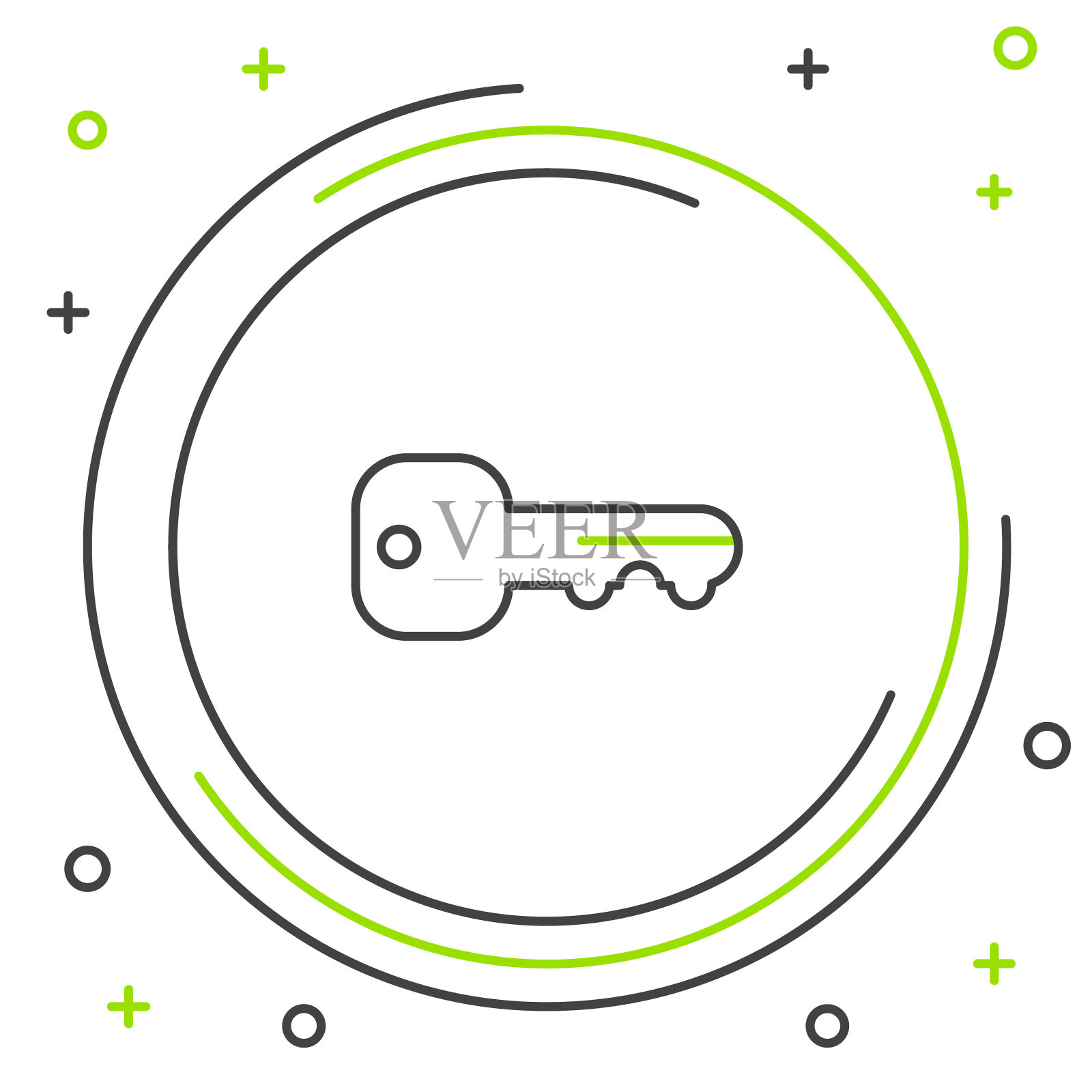 线屋关键图标孤立的白色背景。色彩缤纷的轮廓概念。向量插画图片素材