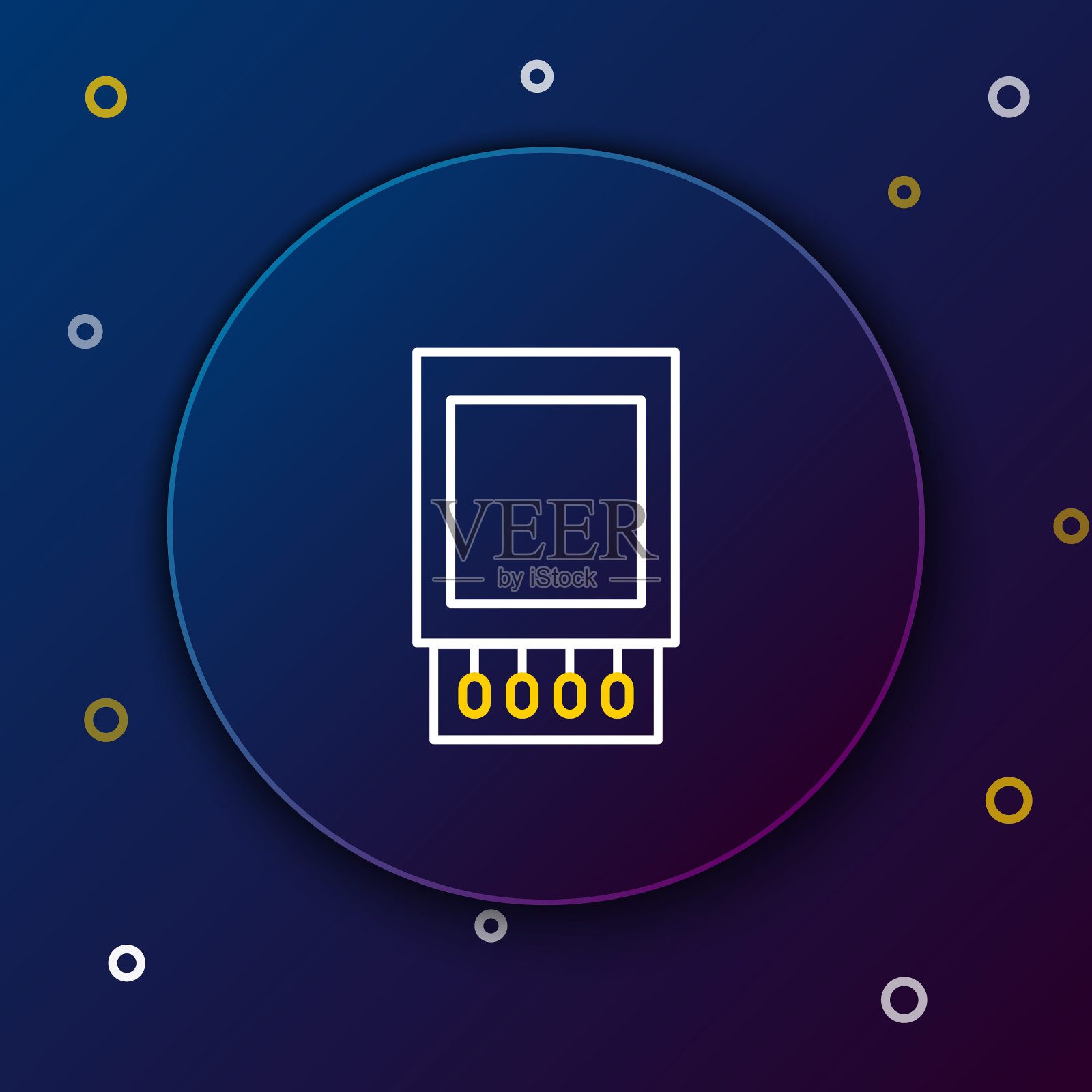 线打开火柴盒和匹配图标隔离在蓝色背景。色彩缤纷的轮廓概念。向量插画图片素材