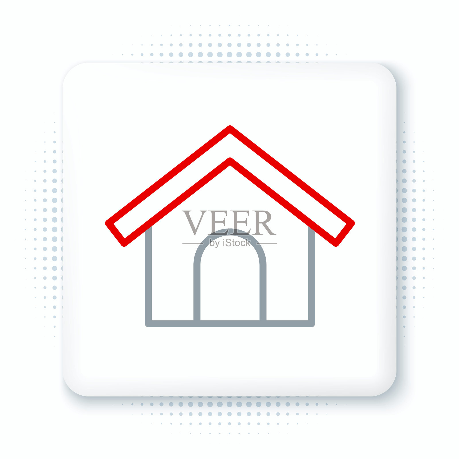 线狗的房子图标孤立的白色背景。狗窝。色彩缤纷的轮廓概念。向量插画图片素材