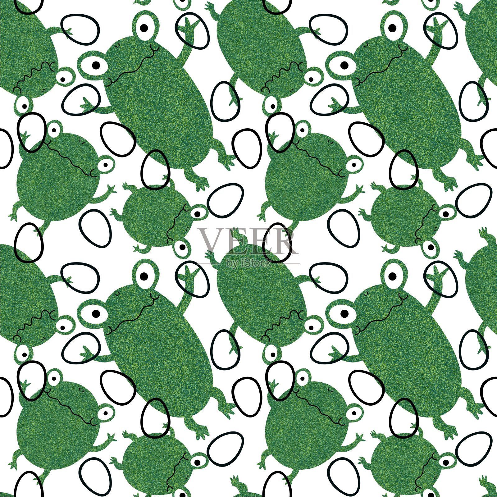 卡通复活节彩蛋的无缝图案，用于包装纸和织物和服装印刷插画图片素材