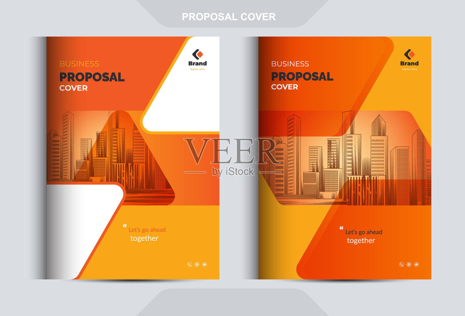 橙色公司业务建议目录封面设计模板概念插画图片素材