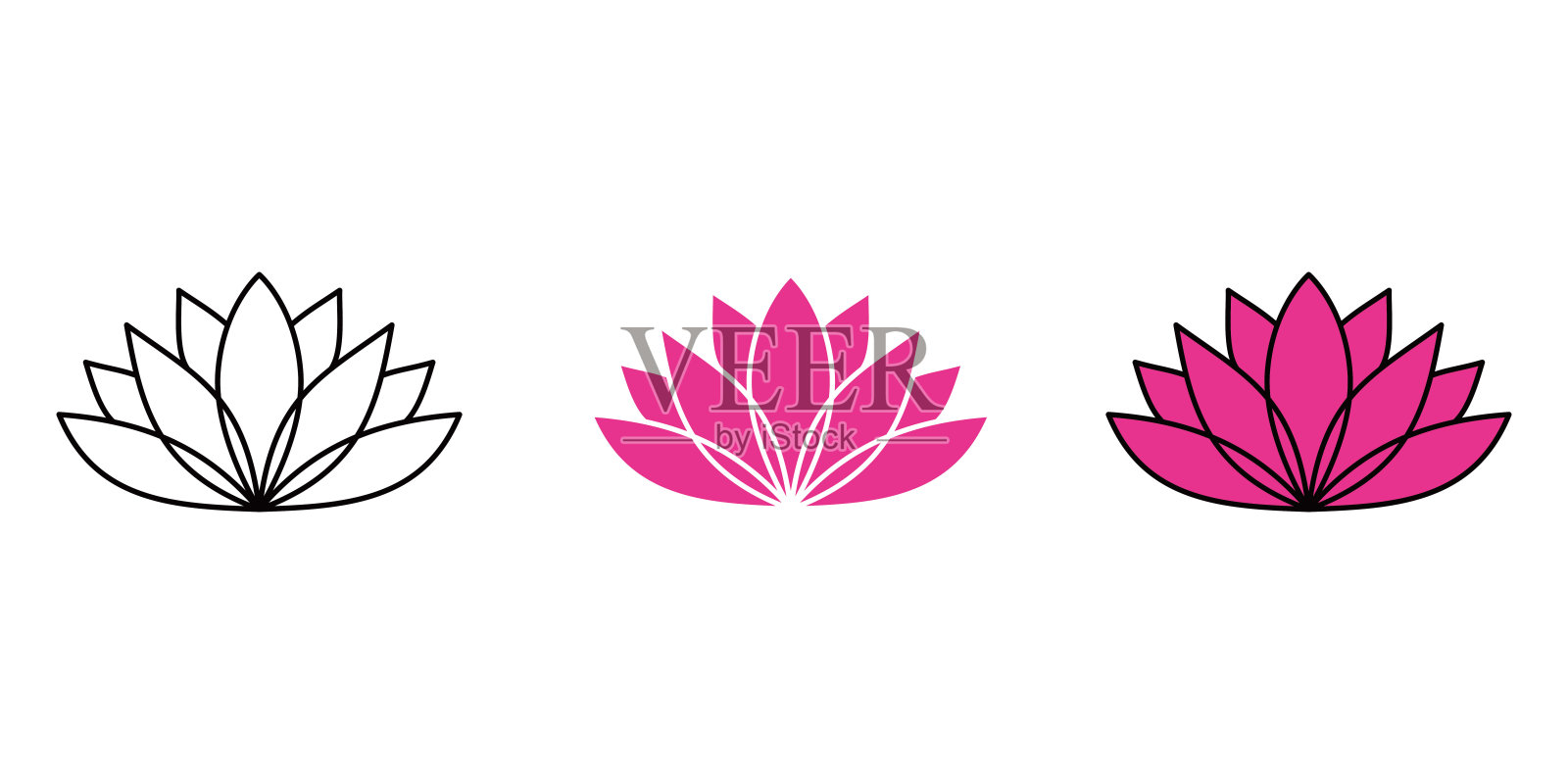 莲花图案插画图片素材