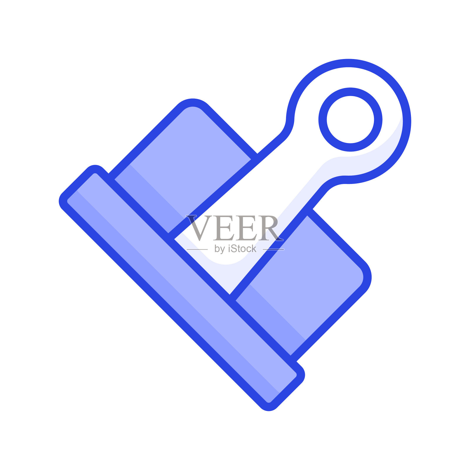 斗牛犬夹子矢量设计，图标的粘合剂在现代风格，回形针。插画图片素材