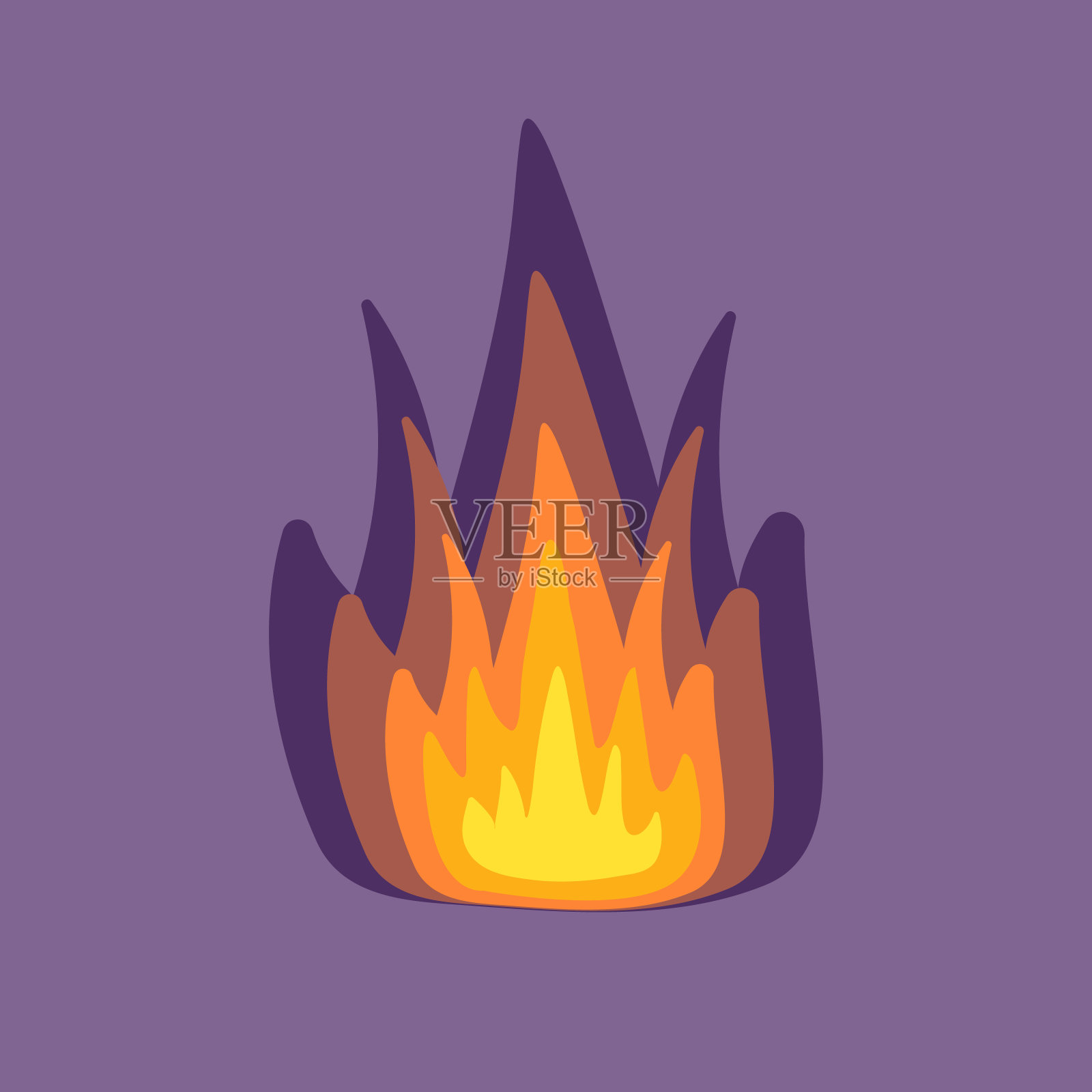 紫色背景壁炉插画图片素材