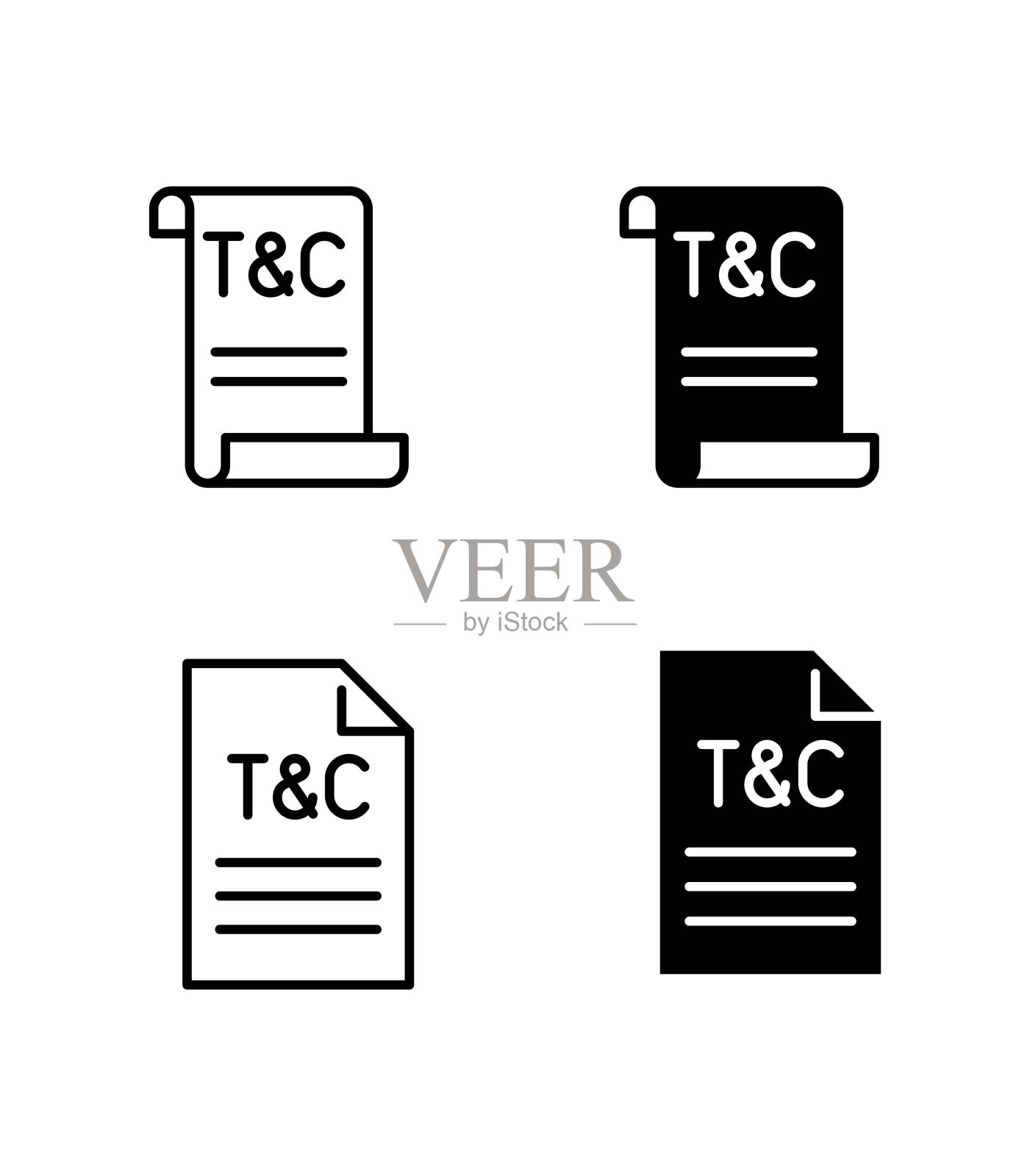 条款和条件图标，矢量插图插画图片素材