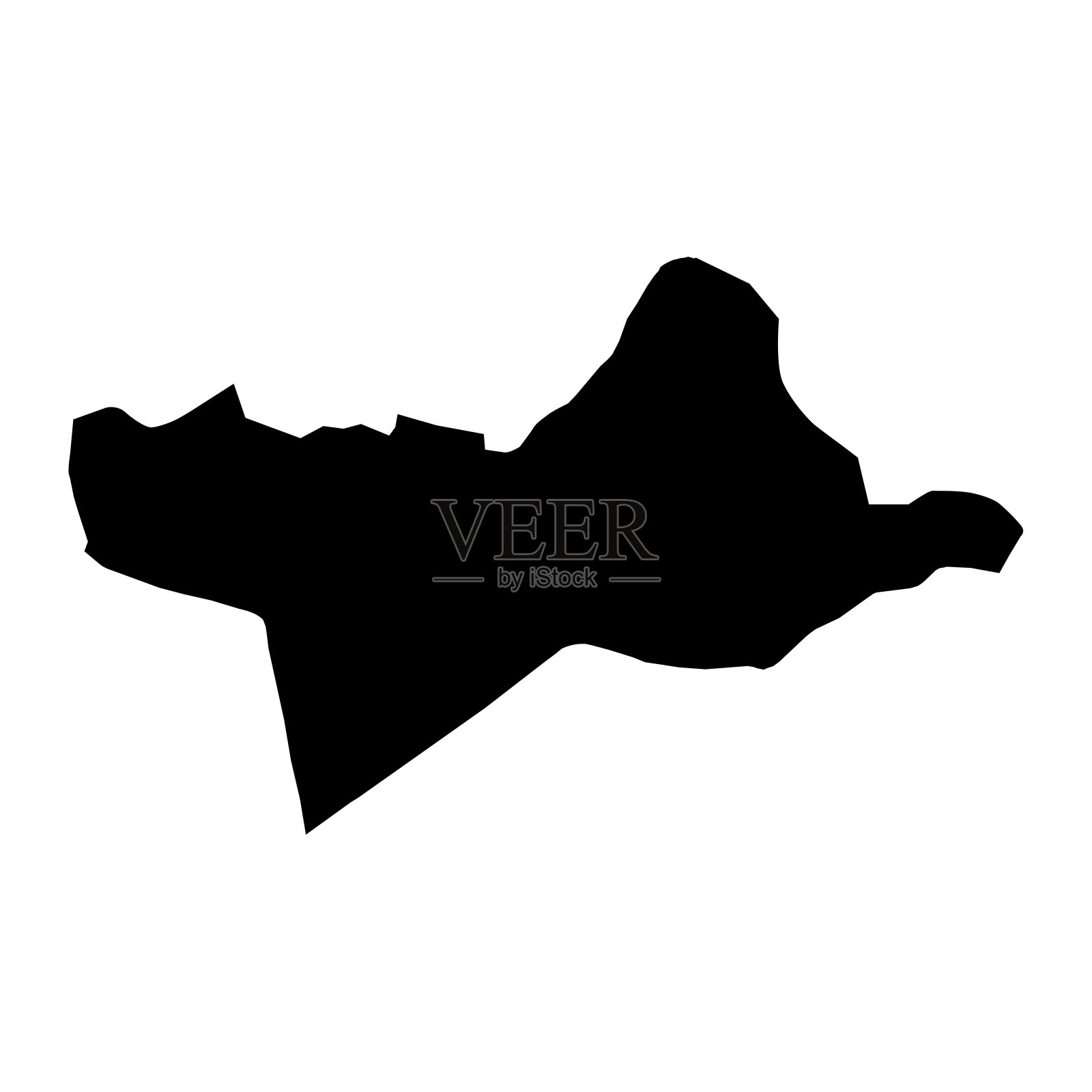 瓦迪沙提地区地图，利比亚行政区划。矢量插图。插画图片素材