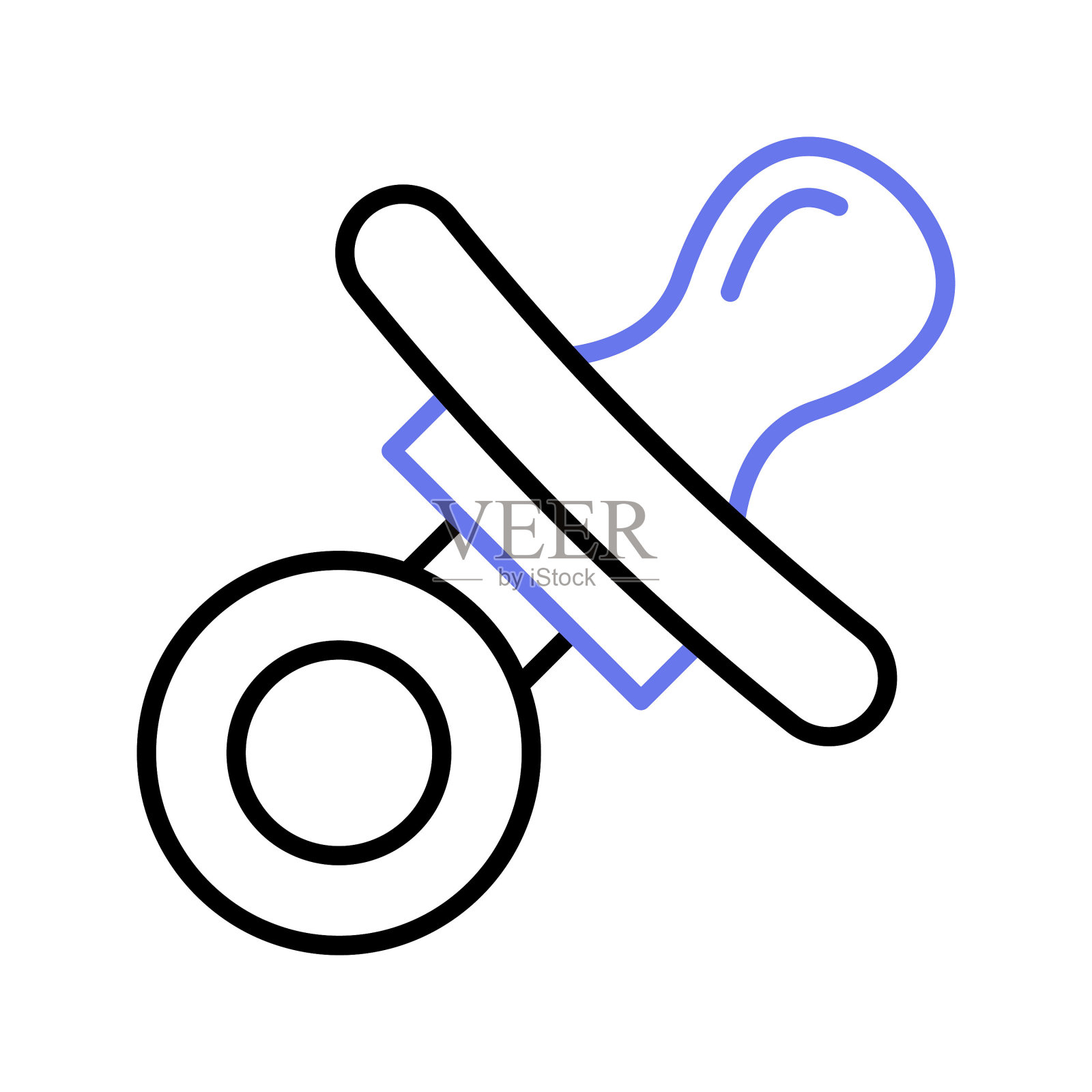 抓住这个设计精美的奶嘴图标，乳头矢量设计。插画图片素材