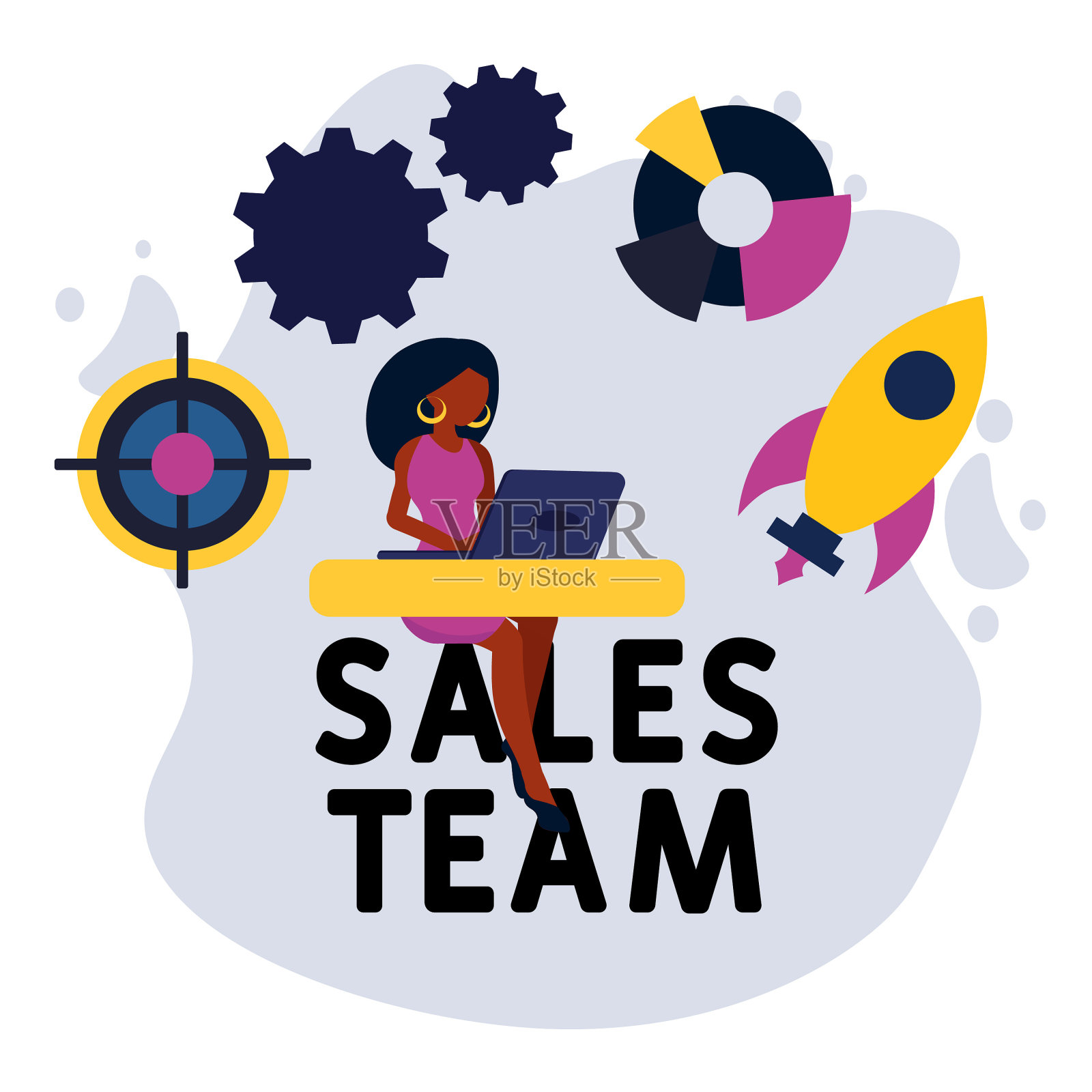 销售团队插画图片素材