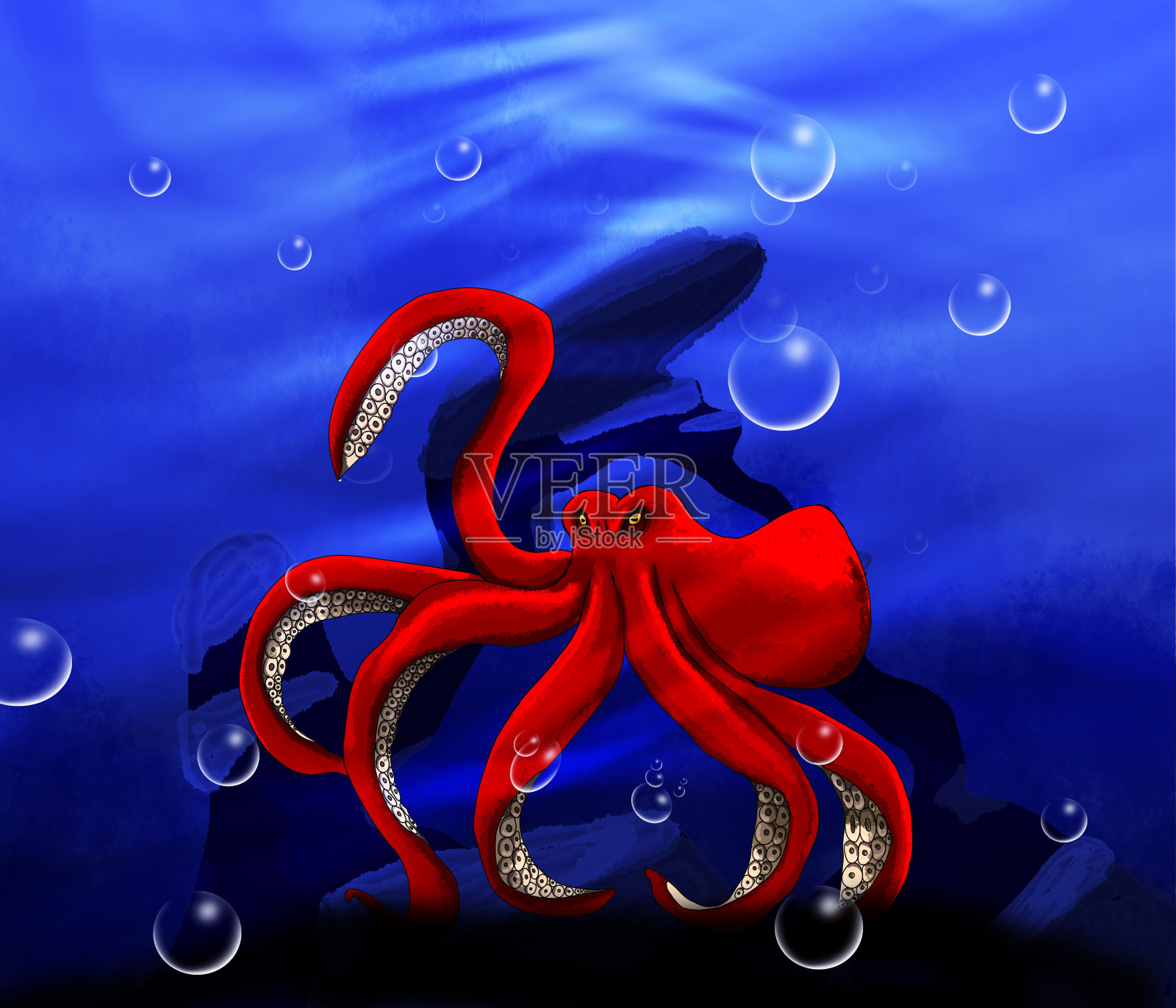 章鱼插画图片素材