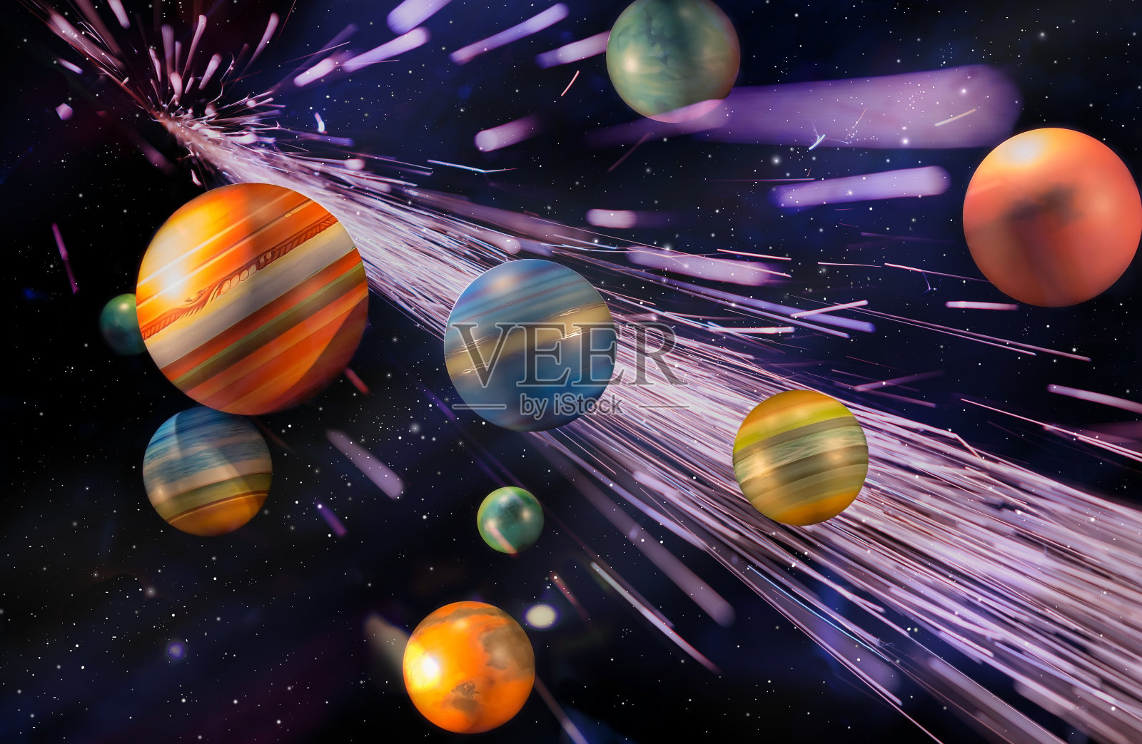 宇宙空间中的行星照片摄影图片