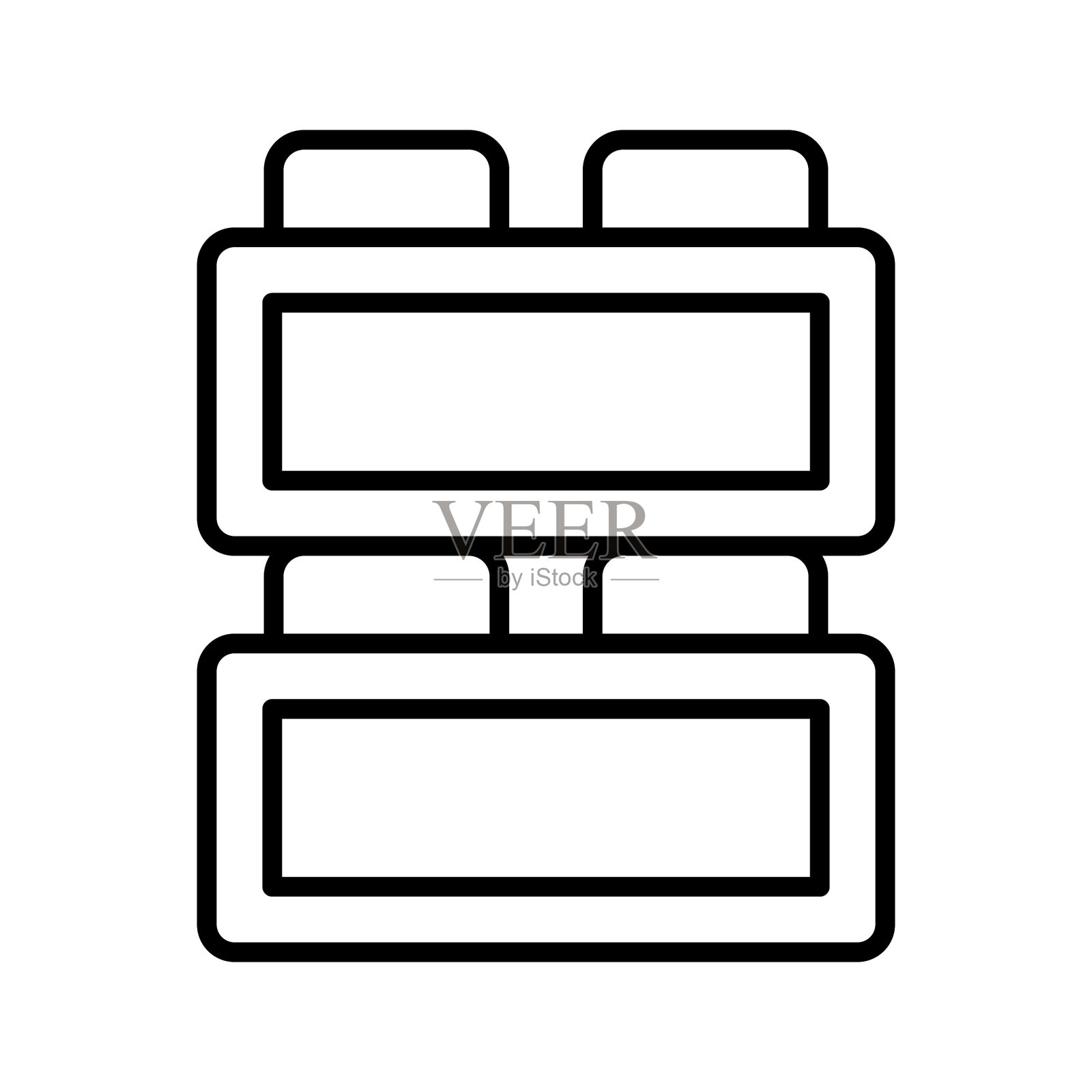 看看这个神奇的儿童积木图标，儿童玩具矢量。插画图片素材