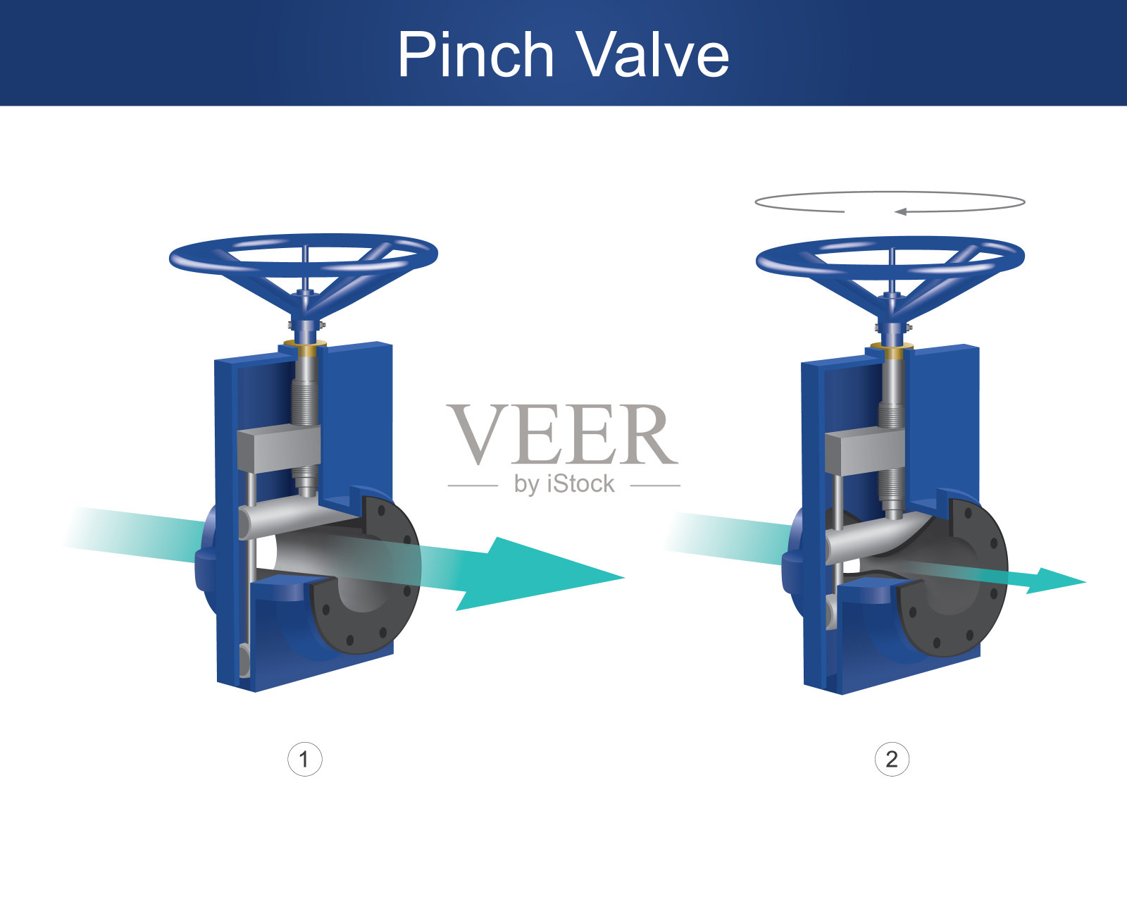 夹管阀。插画图片素材