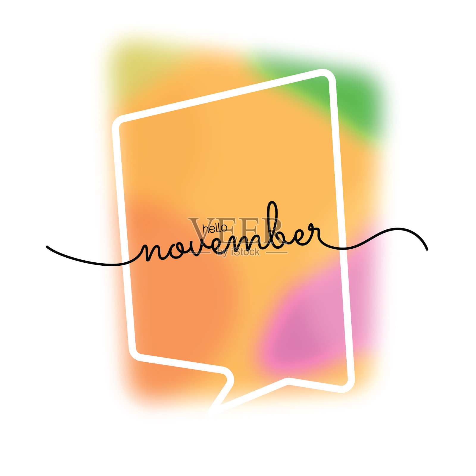 你好，十一月字母矢量股票插图。11月。11月的笔迹。插画图片素材