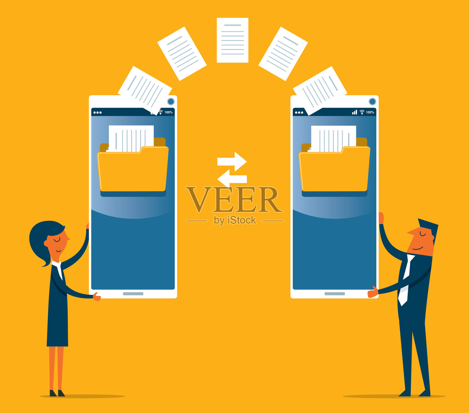 传输文件插画图片素材