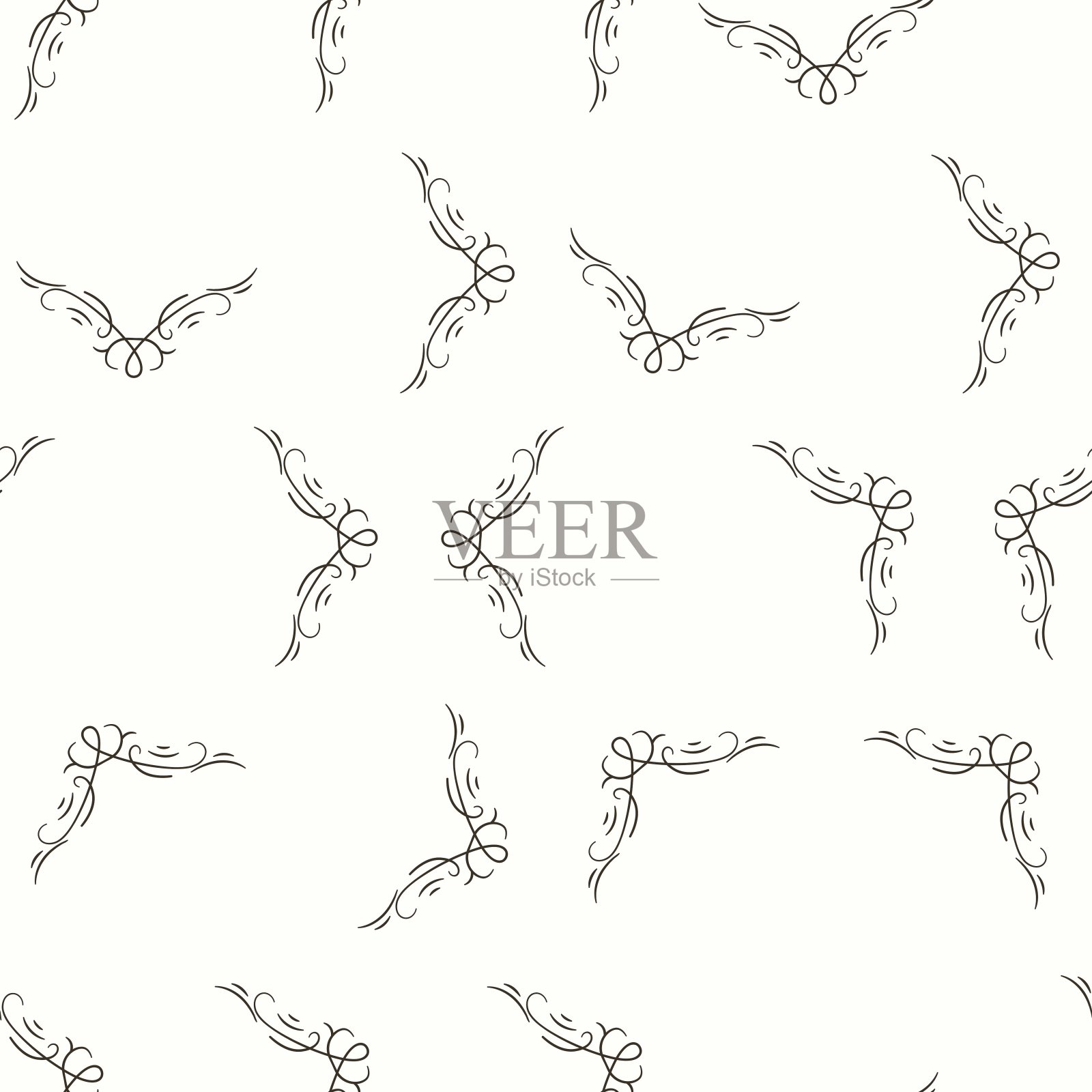 装饰框角无缝图案。适用于背景，壁纸，织物，纺织品，包装纸，印刷材料，和更多。插画图片素材