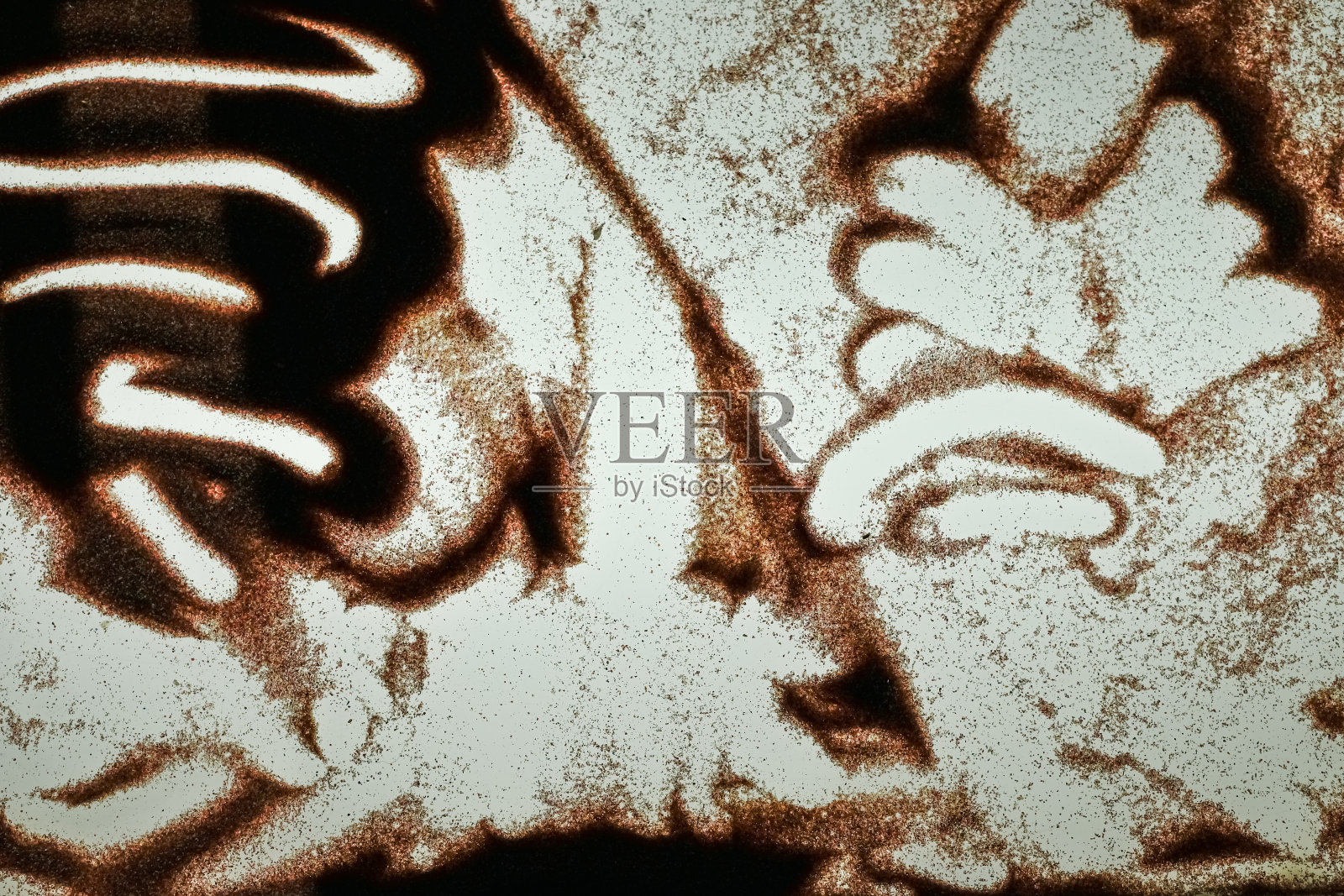 沙画。发光玻璃表面。照片摄影图片