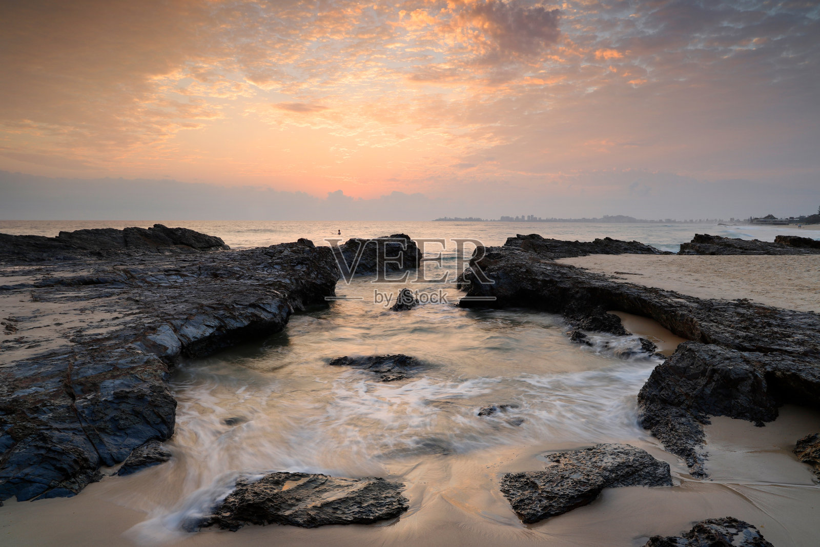 长曝光海景照片摄影图片