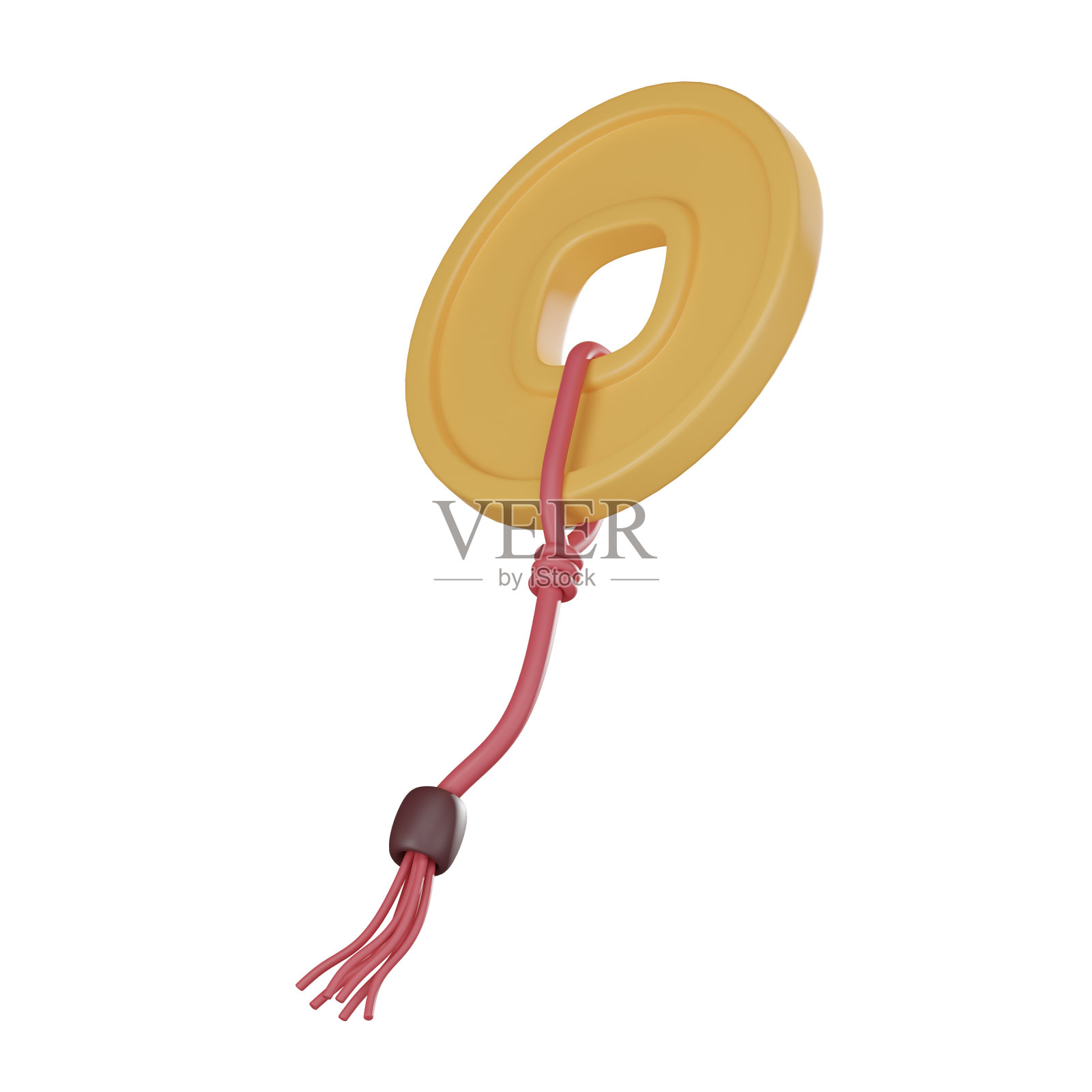 中国新年3D硬币图标，节日农历庆祝符号，财富，繁荣，传统东方节日，3D渲染。照片摄影图片