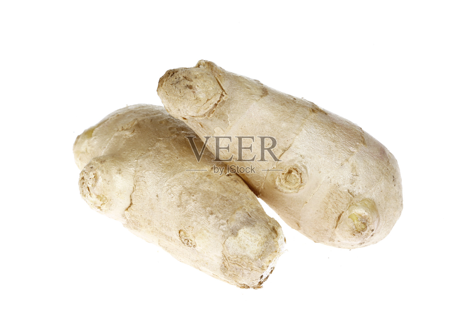 在白色背景上孤立的新鲜姜照片摄影图片