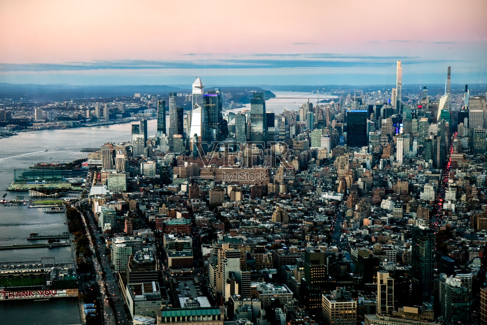 纽约市哈德逊广场天际线照片摄影图片