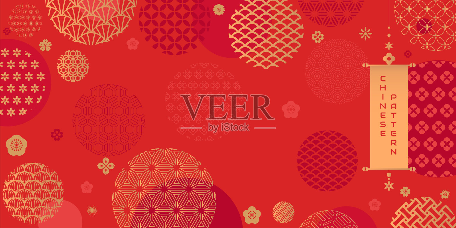 优雅的中国图案背景插画图片素材