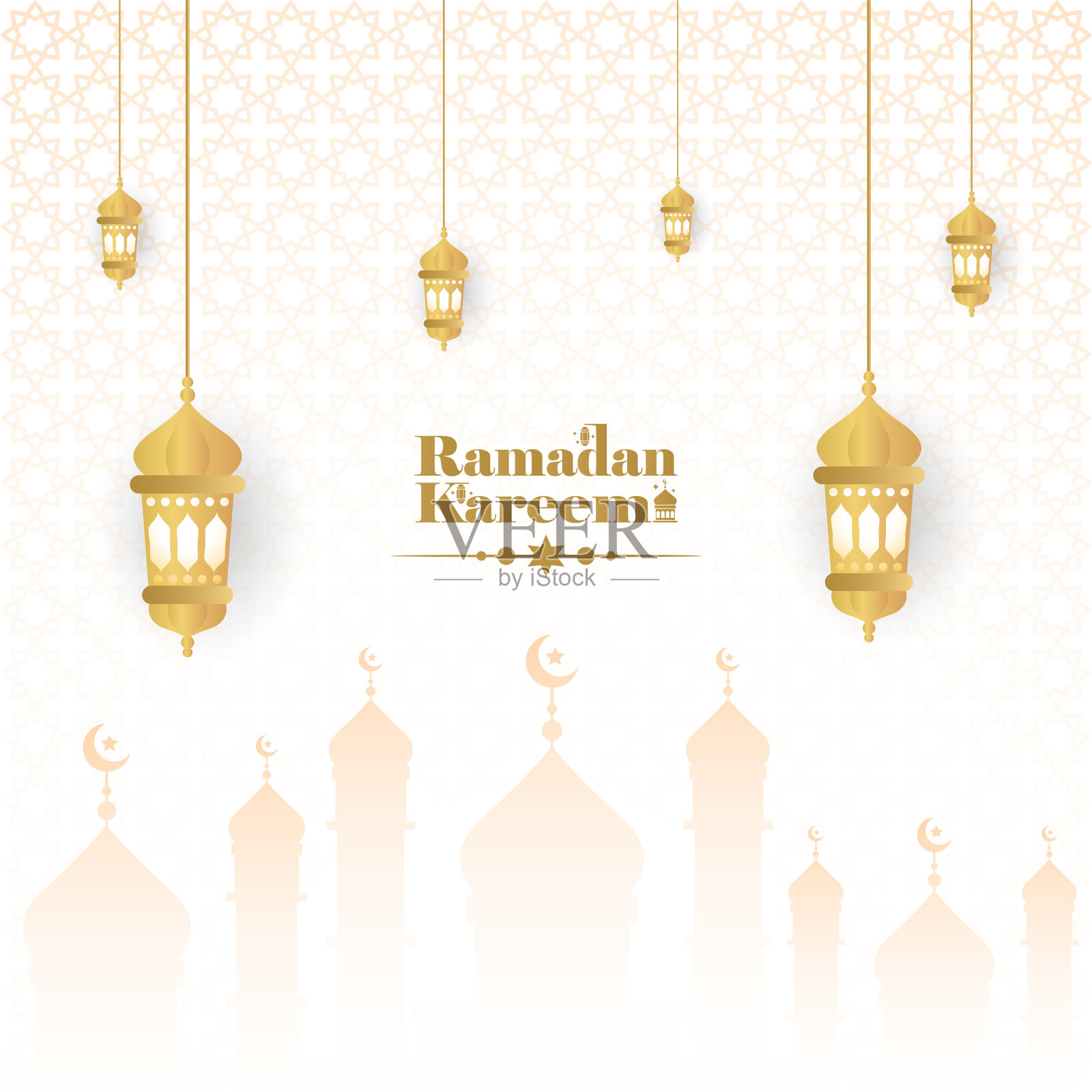 优雅的斋月卡里姆背景，海报，框架概念，传单，海报。插画图片素材