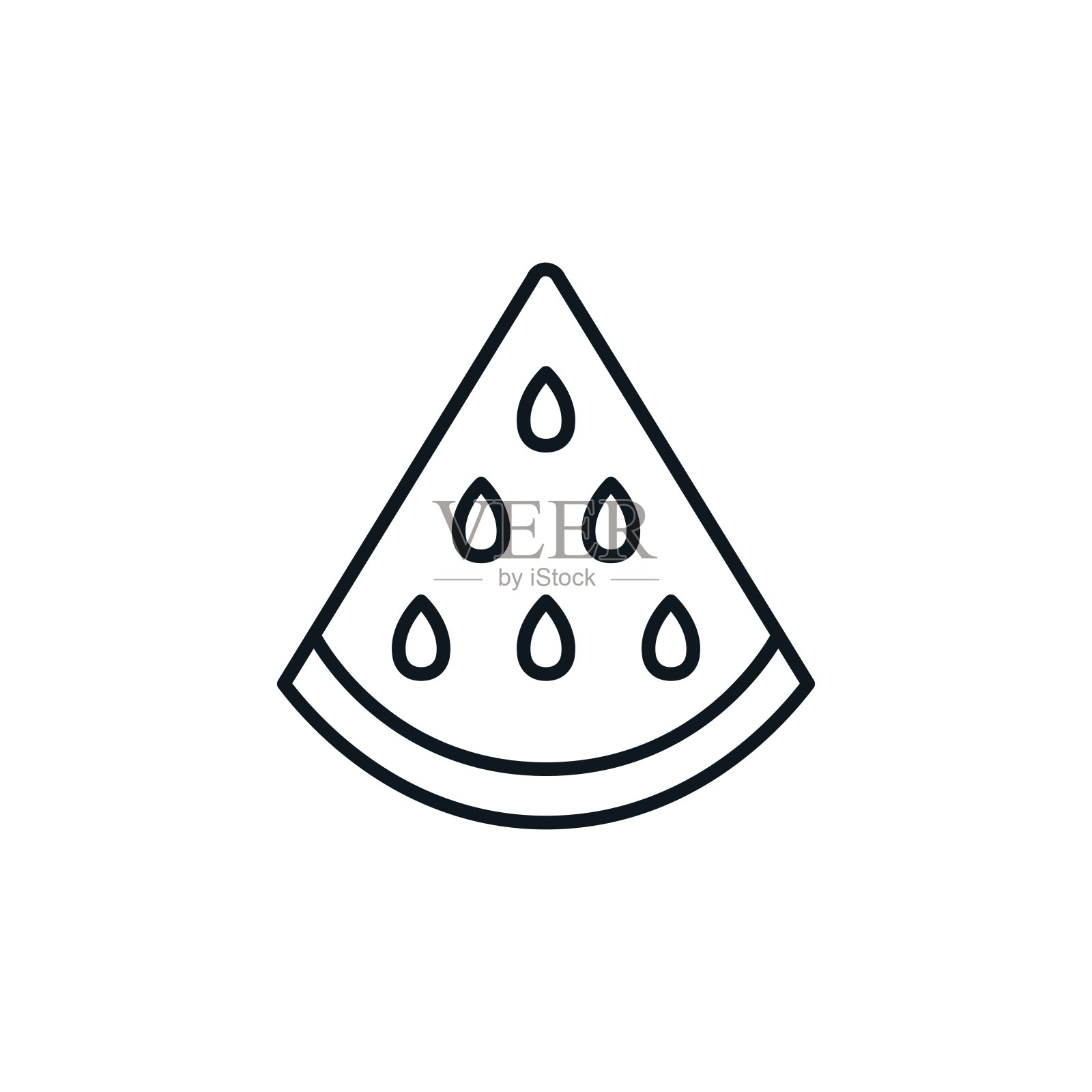 西瓜图标。食物和异国水果的象征。插画图片素材