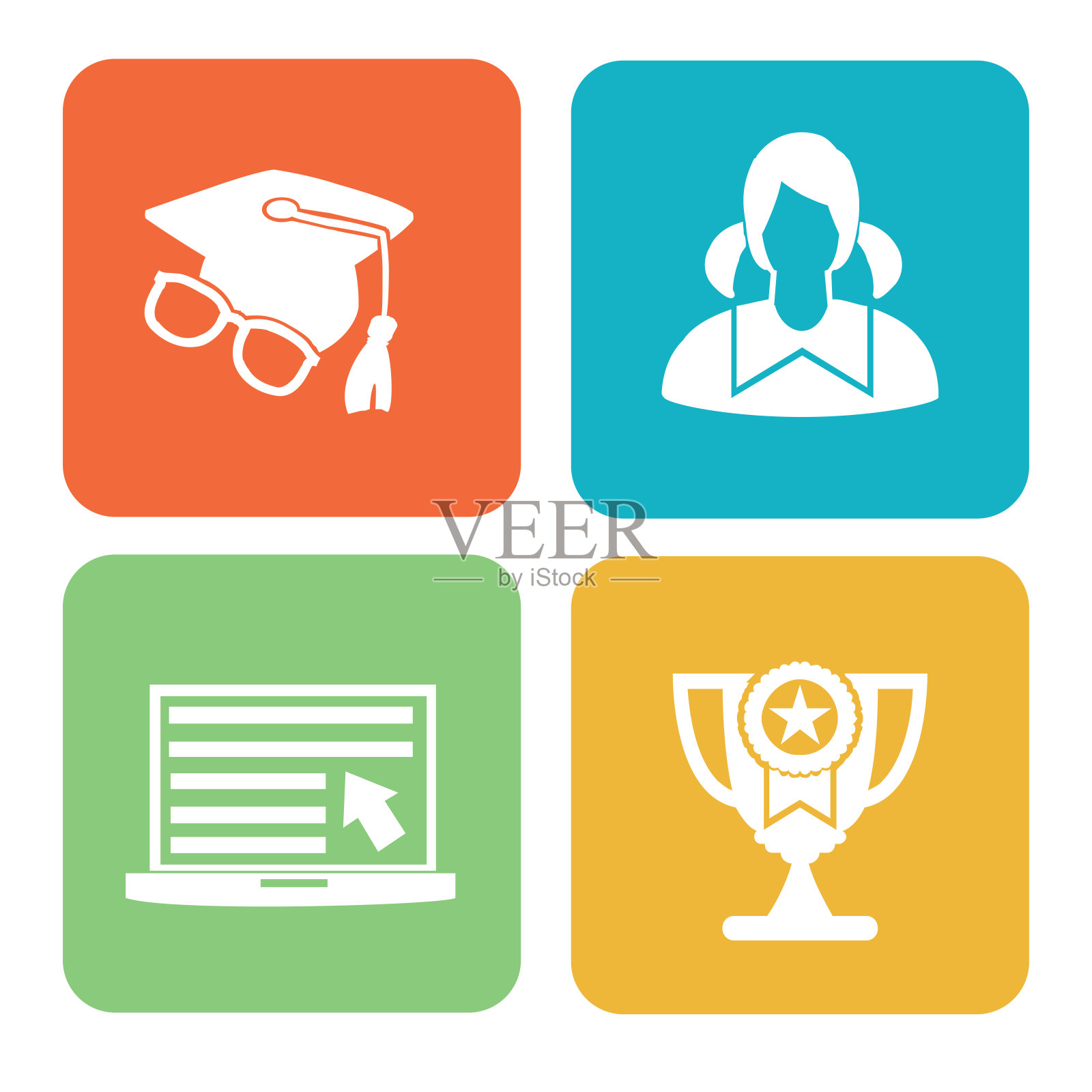 教育和学习矢量图标集插画图片素材